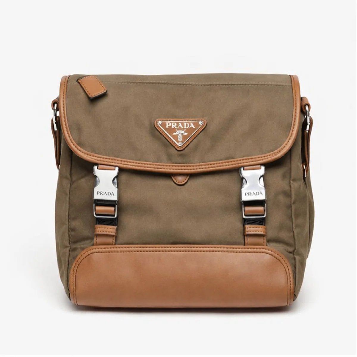 Prada Re-Nylon Flap Messenger Bag – Beige Edition - صورة 9