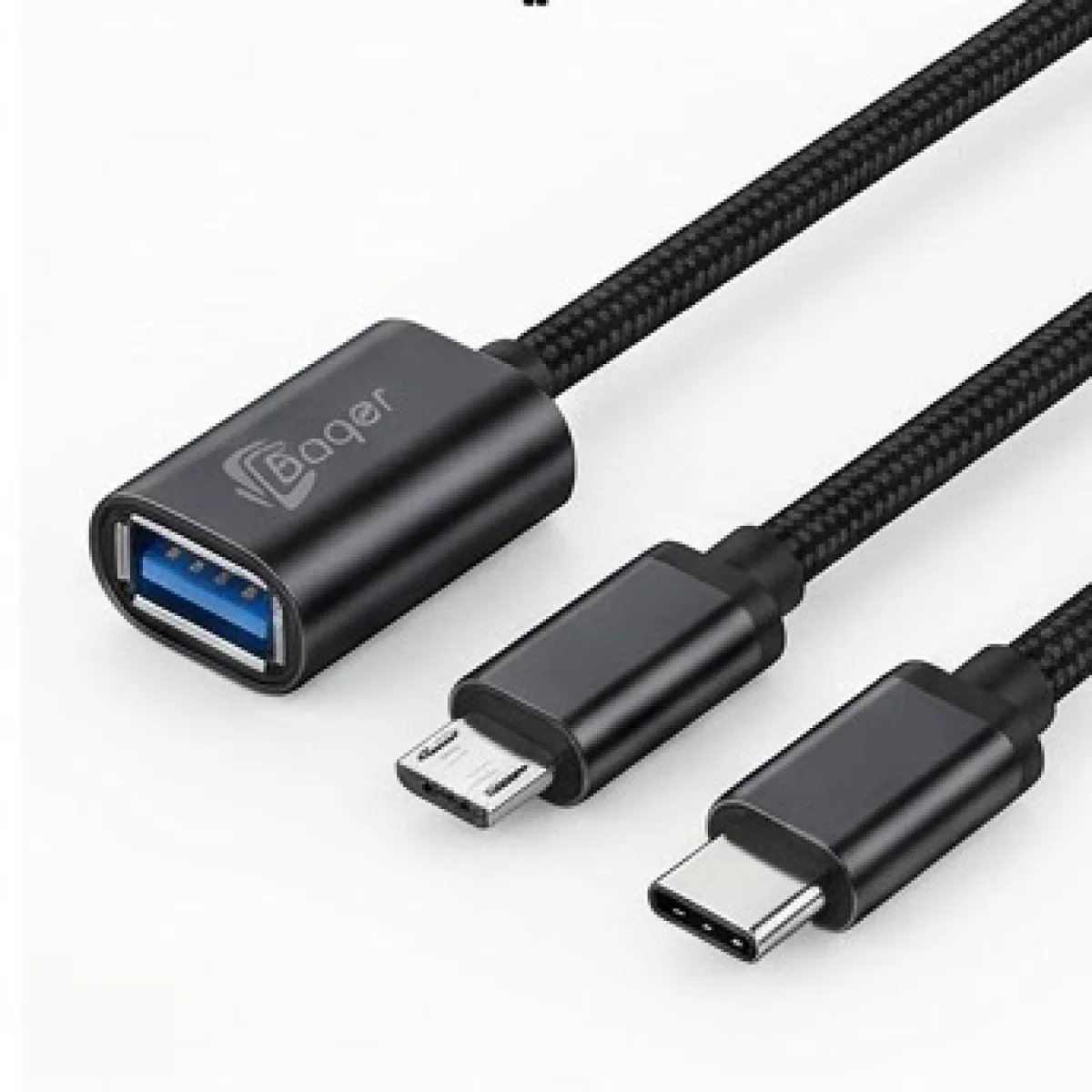 Baqer USB to Micro USB & Type-C Adapter Cable – Multi-Purpose –G10 - صورة 2