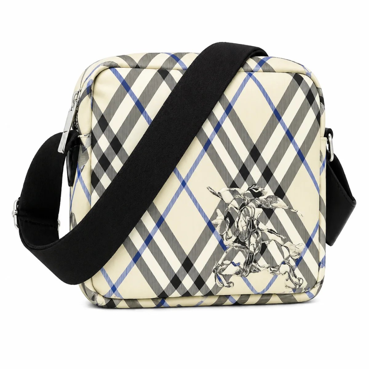 حقيبة كروس رجالية من بربري – تصميم أيقوني بنقشة الكاروهات - صورة 3
