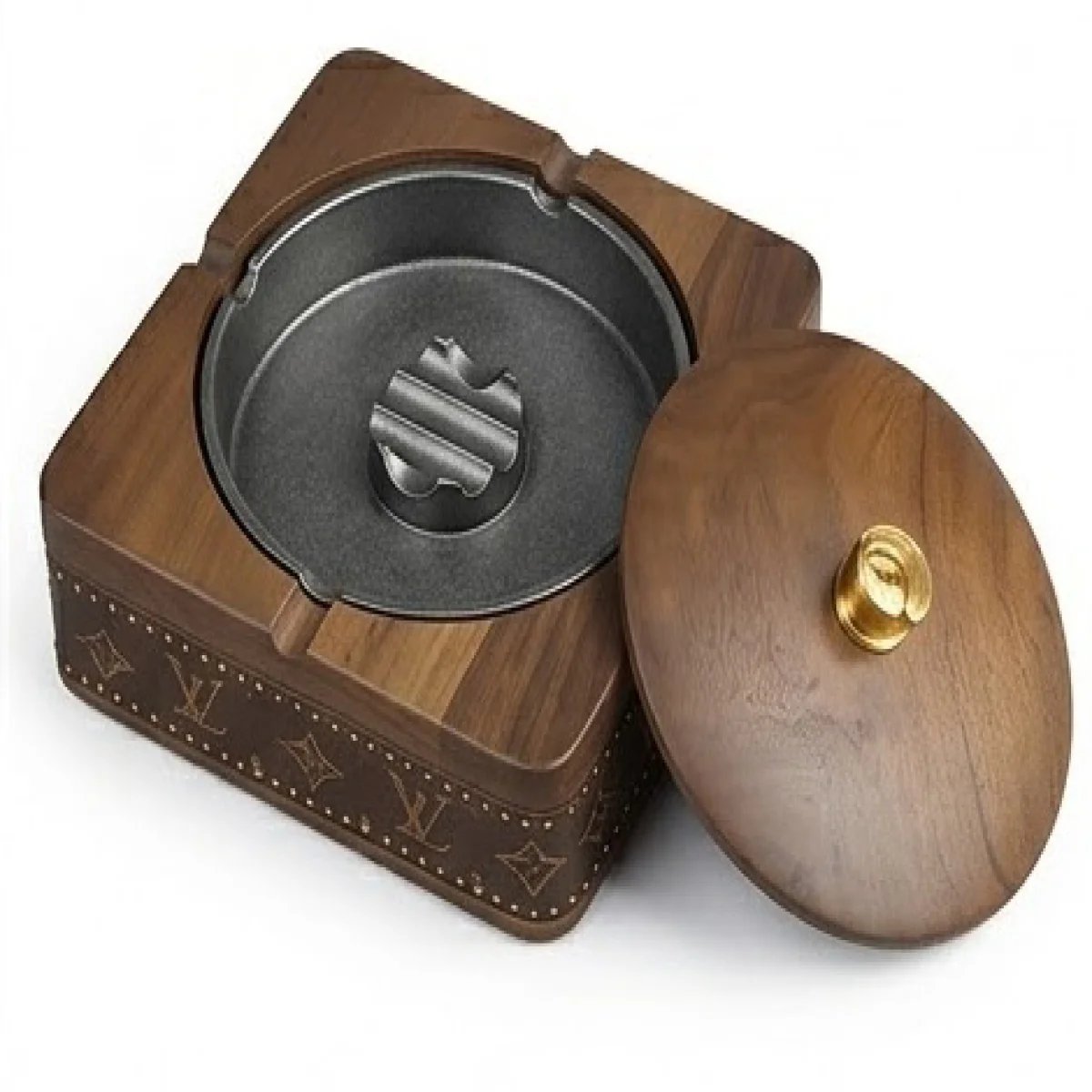 LOUIS VUITTON – Luxury Wooden Monogram Ashtray Box - صورة 4