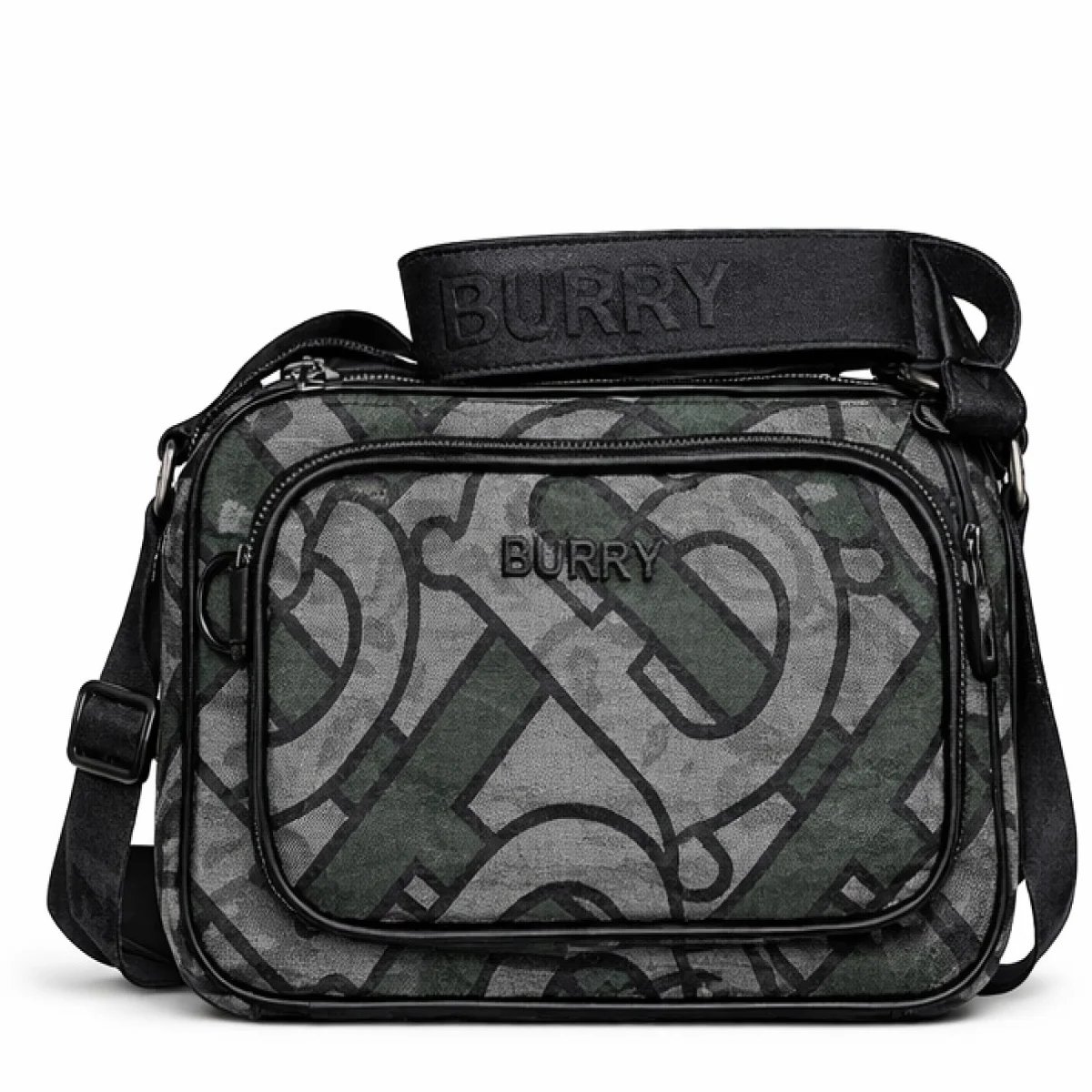 Burberry Monogram Print Crossbody Bag – Dark Green Edition - صورة 11