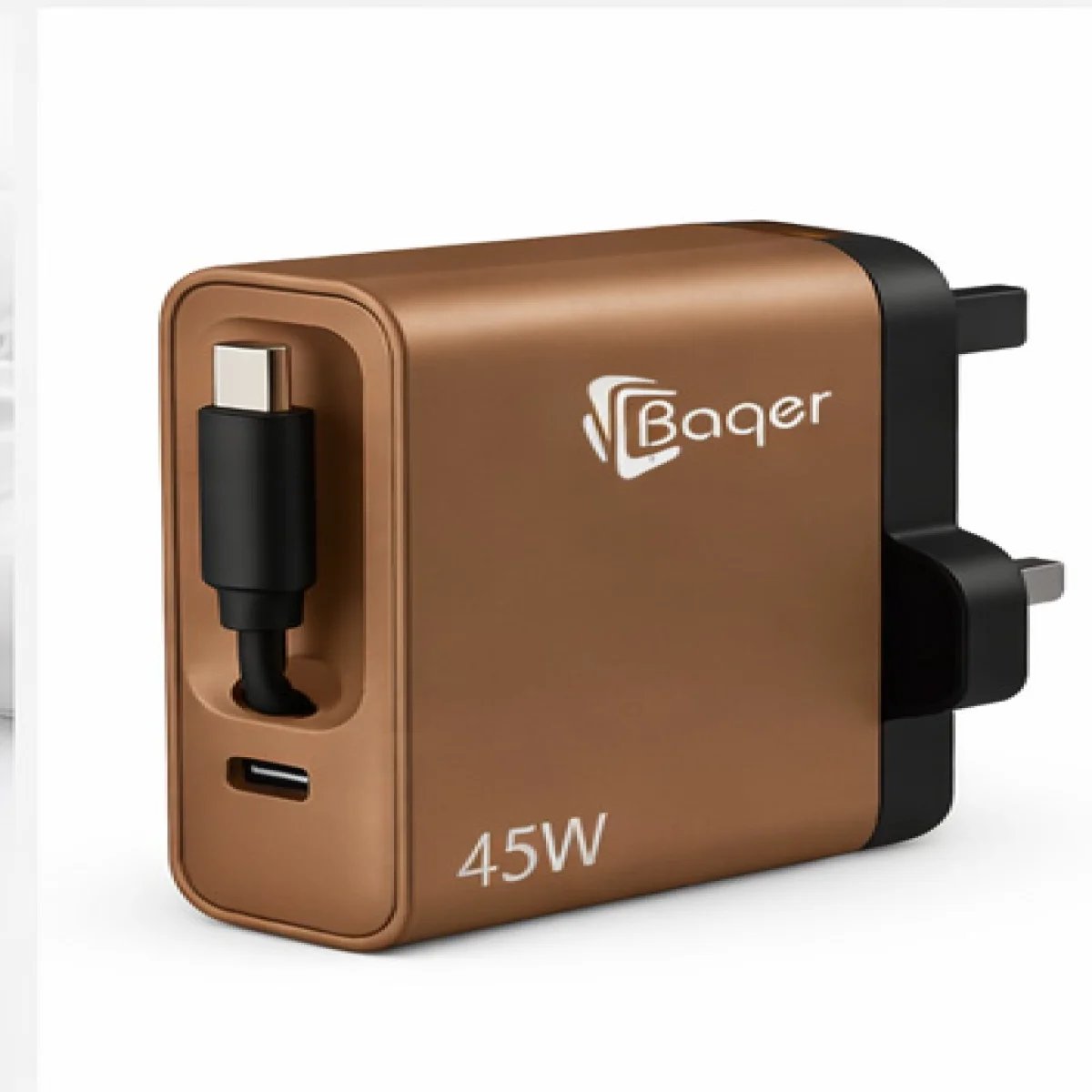 Baqer 45W Fast Wall Charger with Built-in Cable (PD/QC) –BC_381 - صورة 3