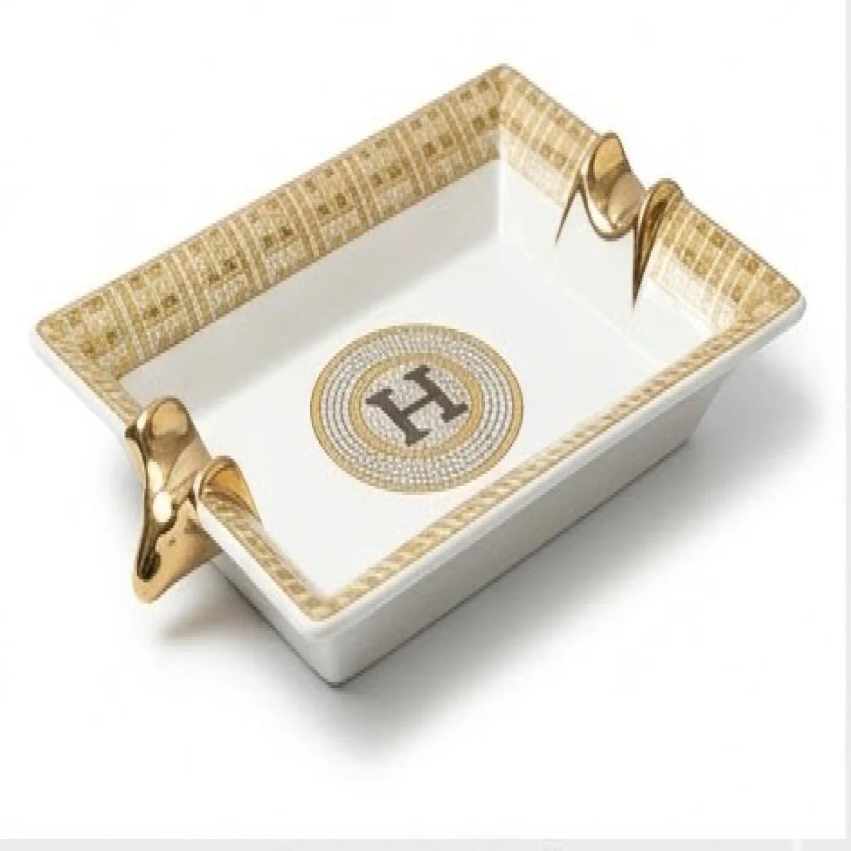 HERMÈS – Luxury Signature Gold Serving Dish - صورة 3