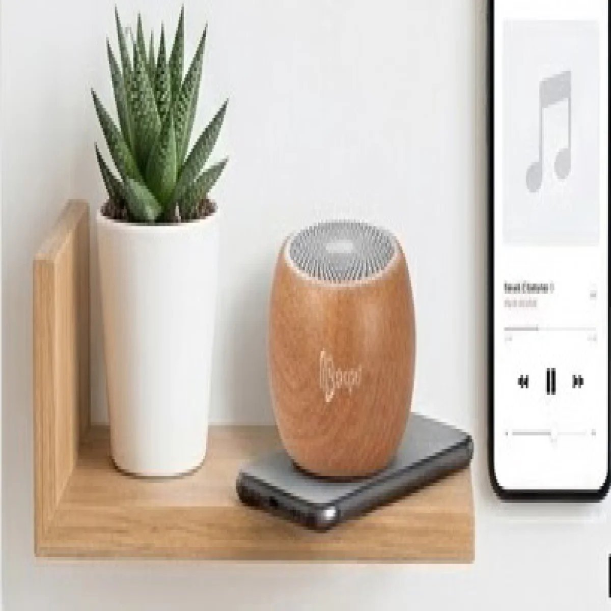 Baqer Mini Speaker – Elegant Design with Clear Sound – Up to 6 Hours Playtime –WOOD - صورة 2