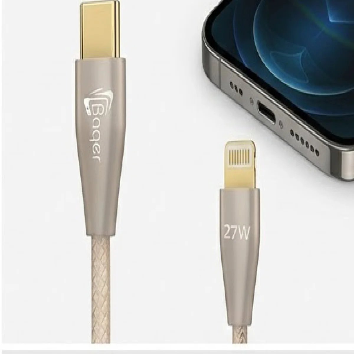 Baqer Type-C to Lightning Fast Charging Cable – 27W –BC_C216 - صورة 2