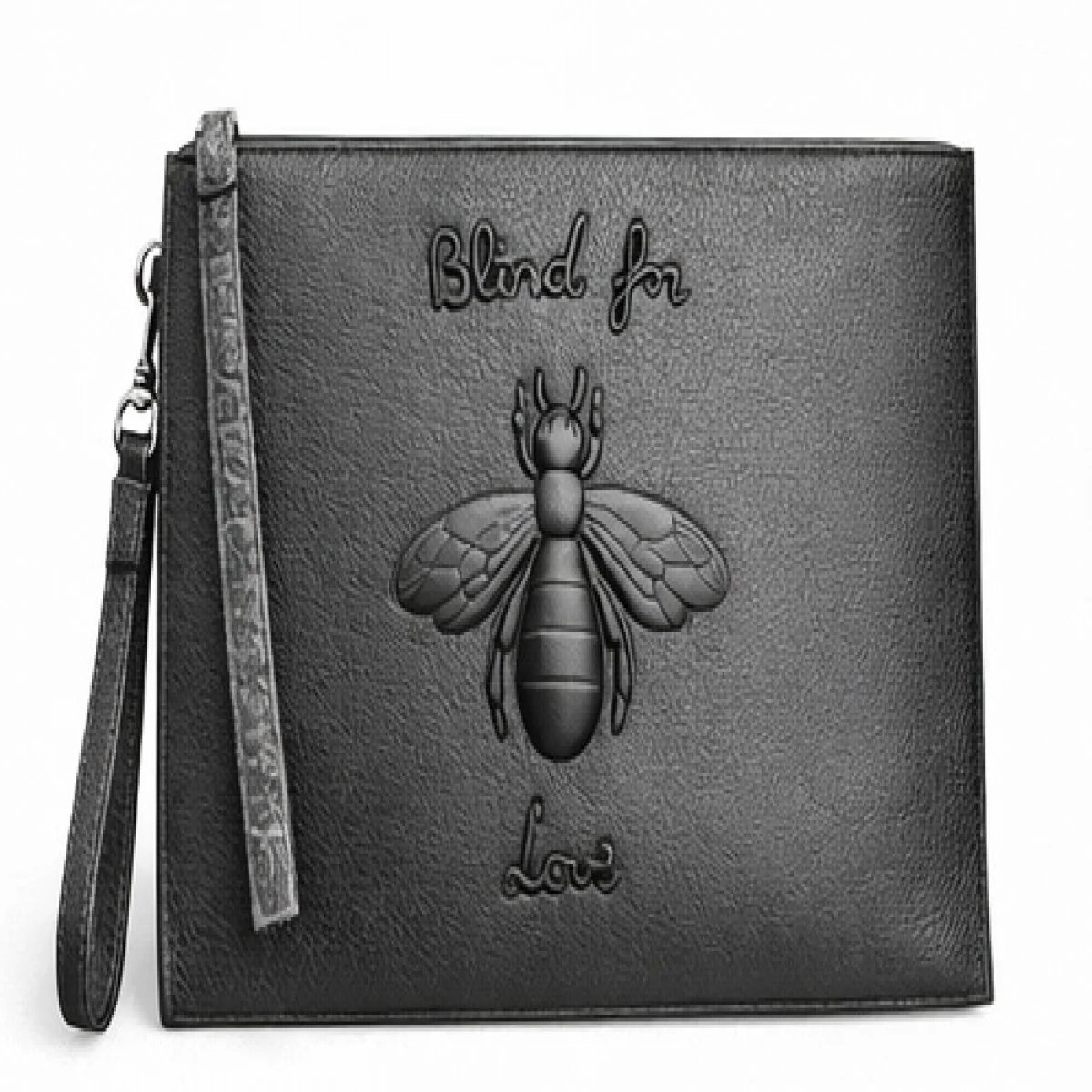 Gucci – Blind for Love Bee Leather Clutch – Black Edition - صورة 6