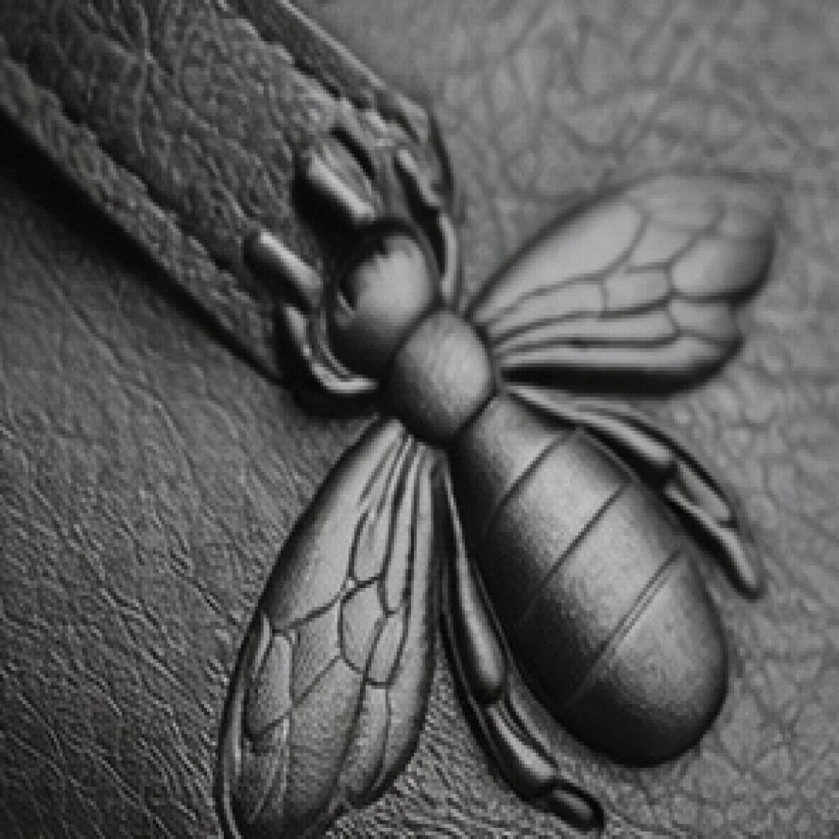 Gucci – Blind for Love Bee Leather Clutch – Black Edition - صورة 3