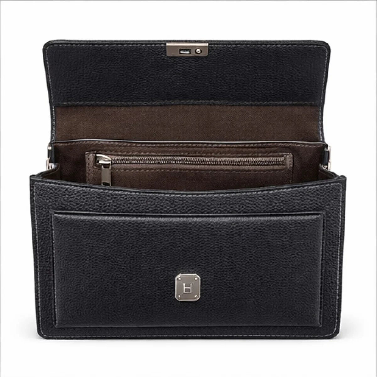 Tod’s – Leather Flap Clutch – Grey Edition - صورة 4