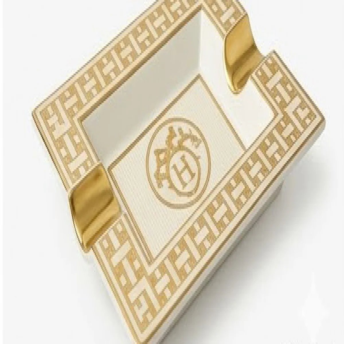 HERMÈS – Luxury Gold Accent Serving Dish - صورة 3