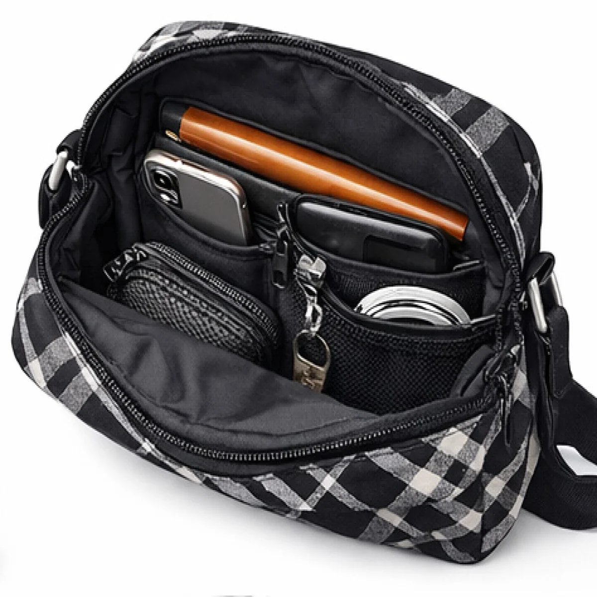 Burberry Check Crossbody Compact – Black Edition - صورة 5