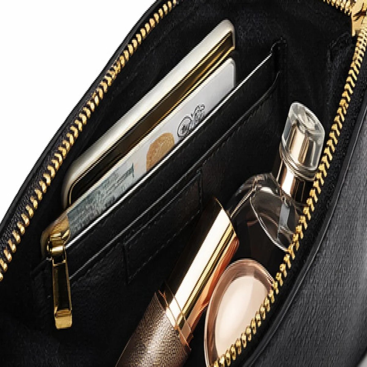 Versace – Medusa Studded Leather Zip Clutch – Black & Gold Edition - صورة 3