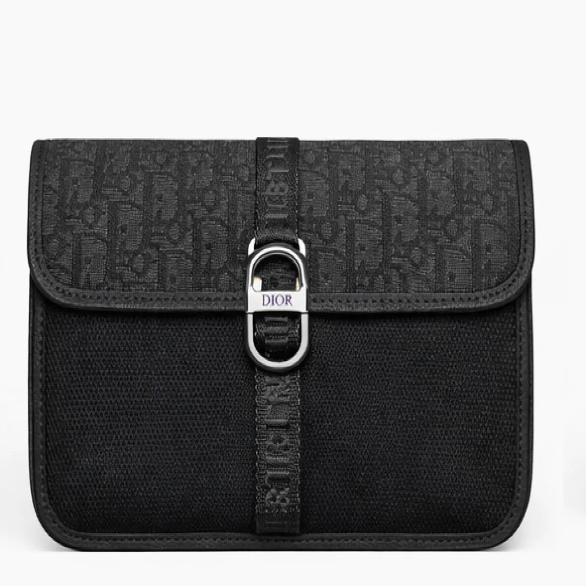 Christian Dior Oblique Clutch – Black Canvas Edition - صورة 6