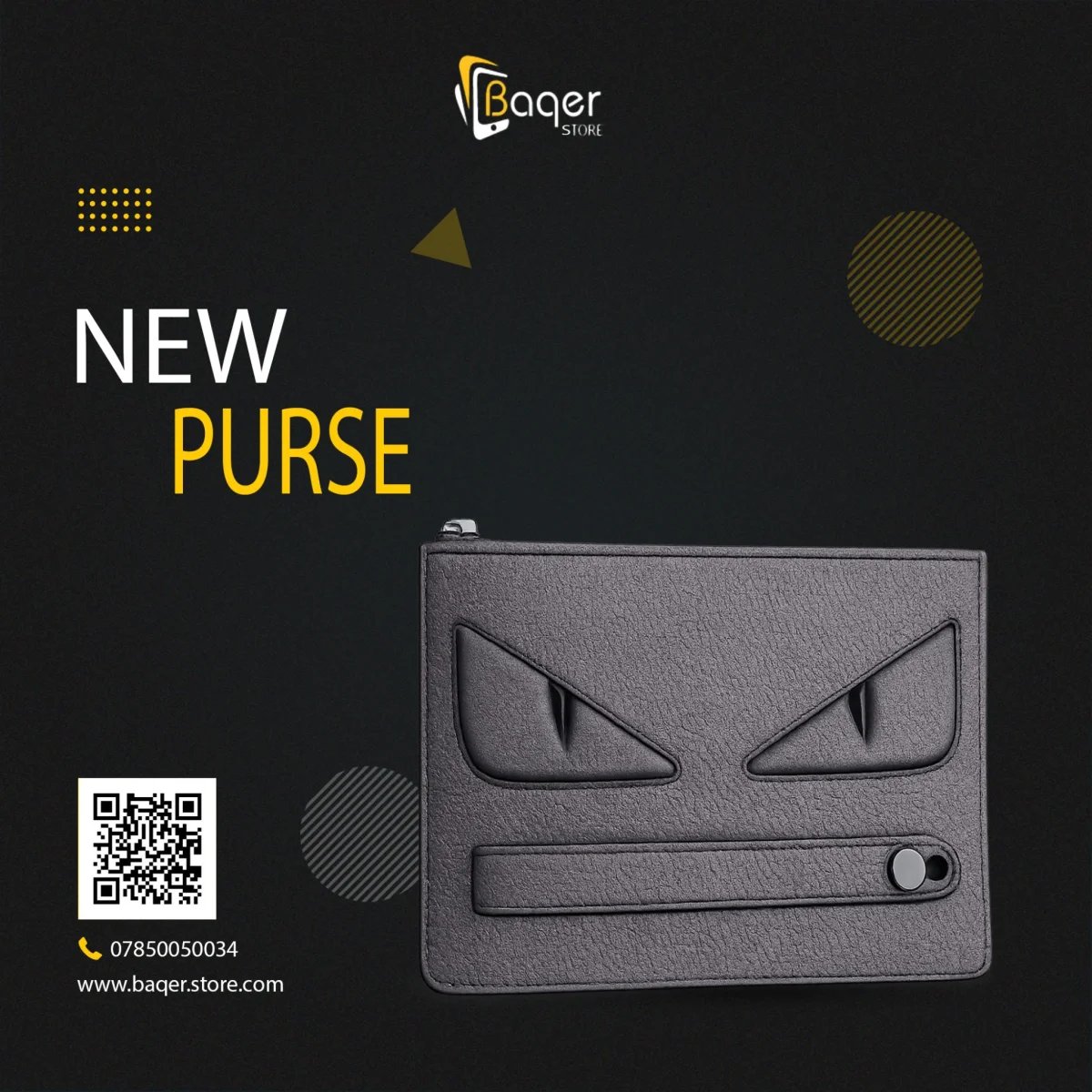 Noir Fang – Monster Eyes Zip Wallet – Black Edition - صورة 5