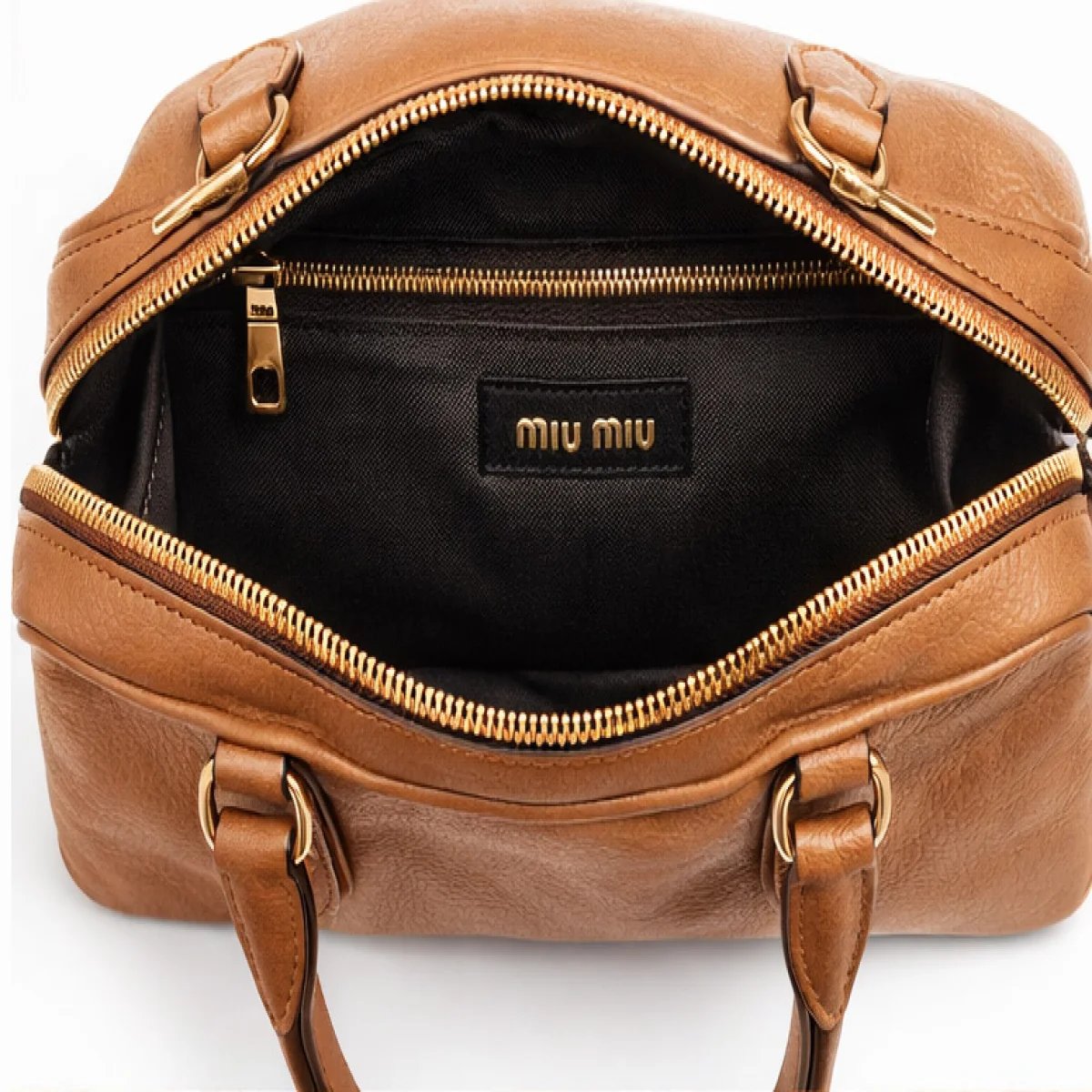 Miu Miu Leather Top Handle Boston Bag - صورة 11