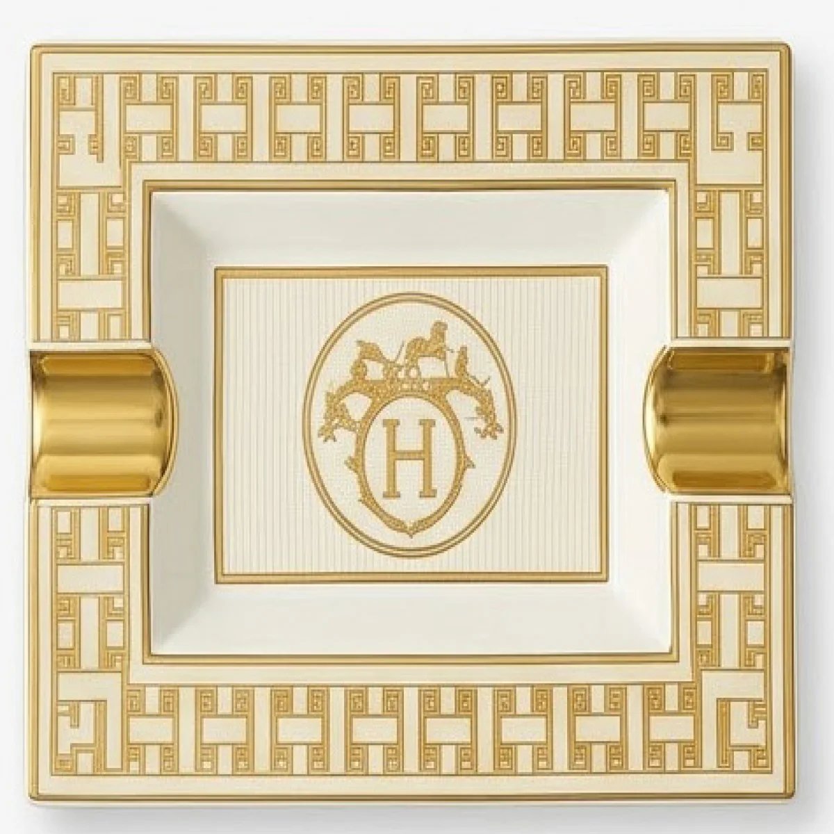 HERMÈS – Luxury Gold Accent Serving Dish - صورة 6