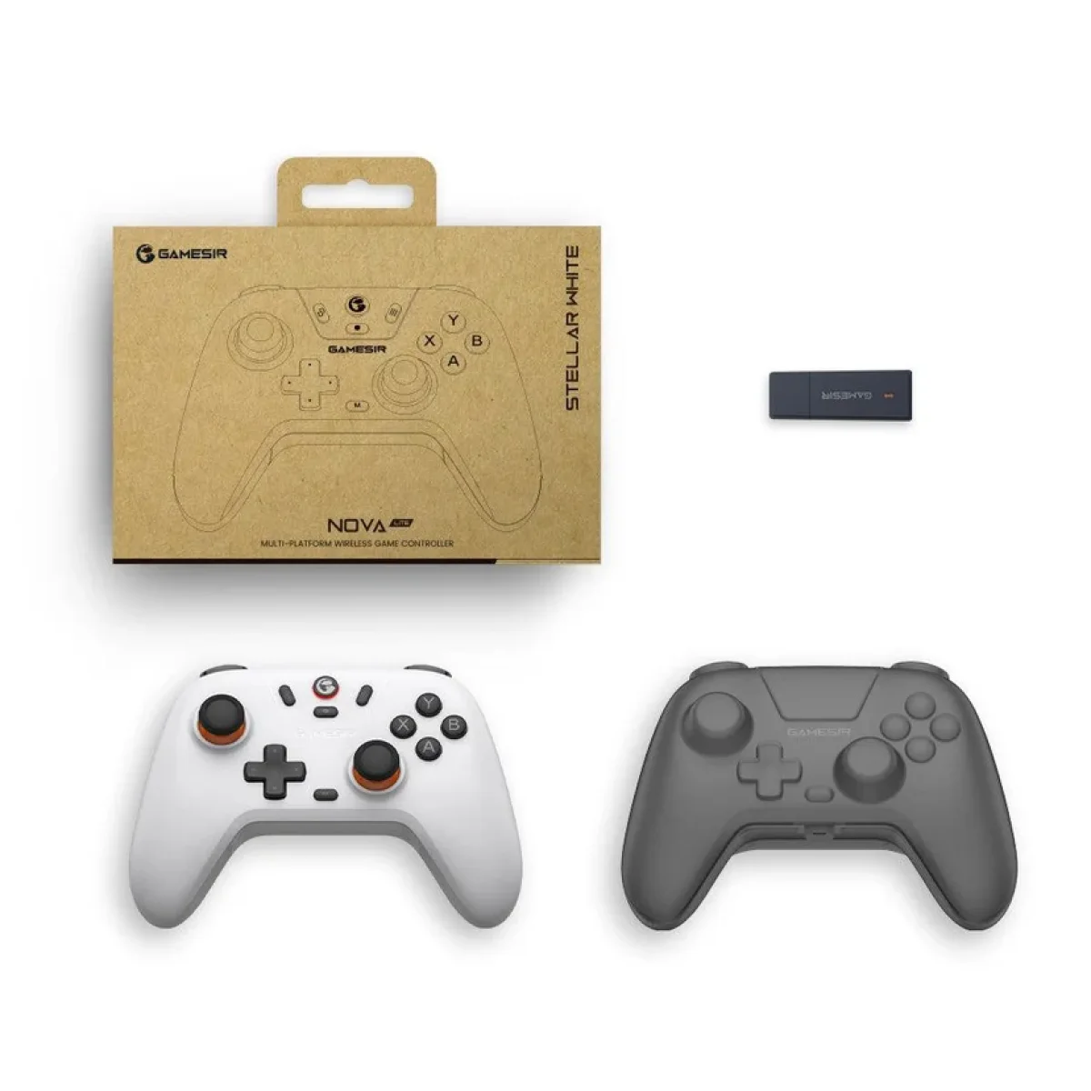 جوستك جيم سير تي 4 نوفا لايت - باللون الأبيض (GameSir T4 Nova Lite Wireless Controller - White) — صورة 2