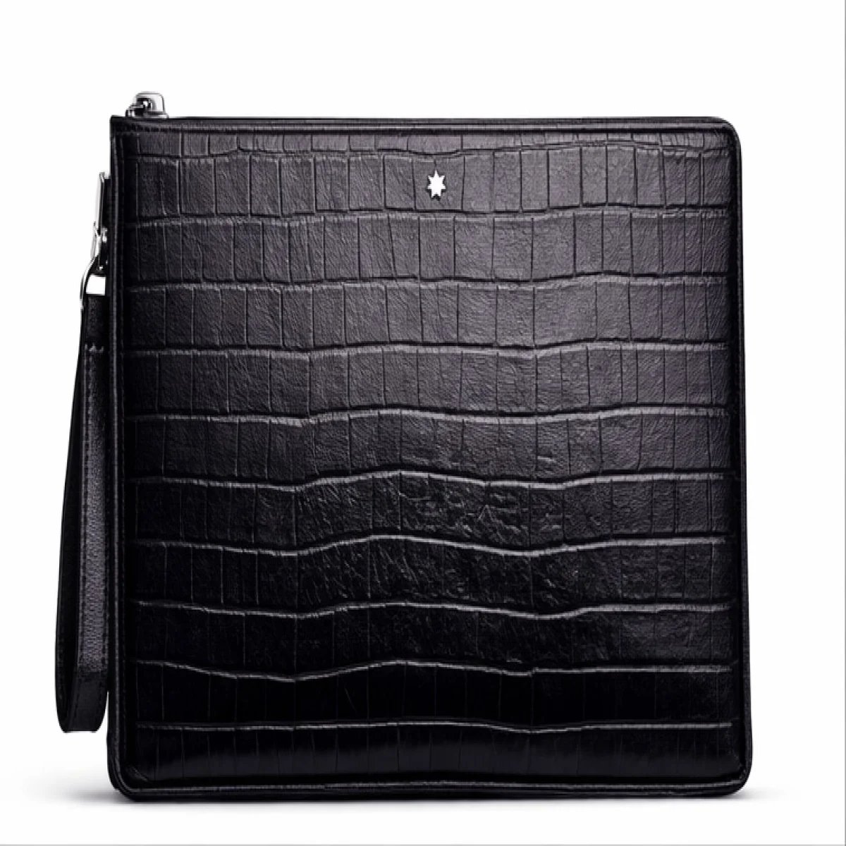 Montblanc Heritage Paris – Croco Signature Leather Zip Clutch – Black Edition - صورة 5