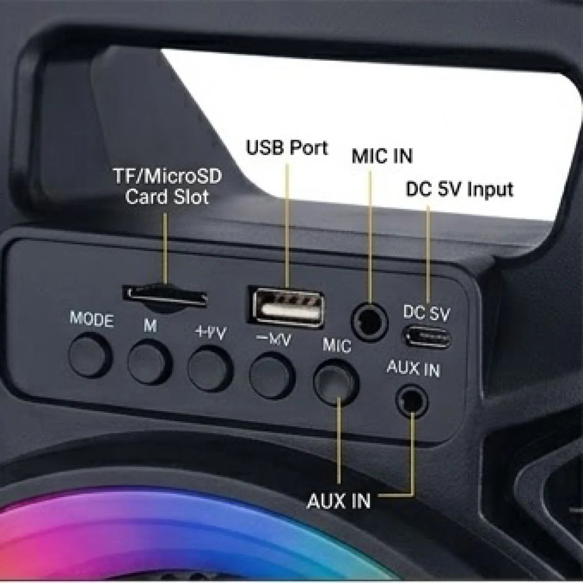 Baqer Speaker Project – Powerful Sound with RGB Lighting – Up to 6 Hours Playtime –JL-605 - صورة 5