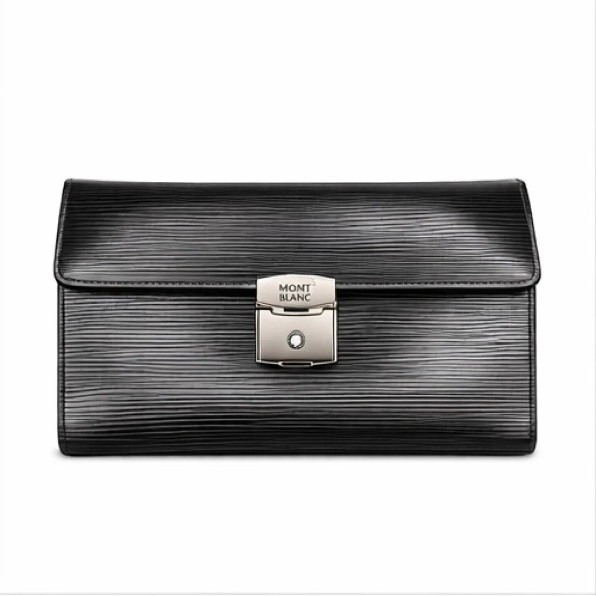 Montblanc – Meisterstück Leather Flap Clutch – Black Edition - صورة 5