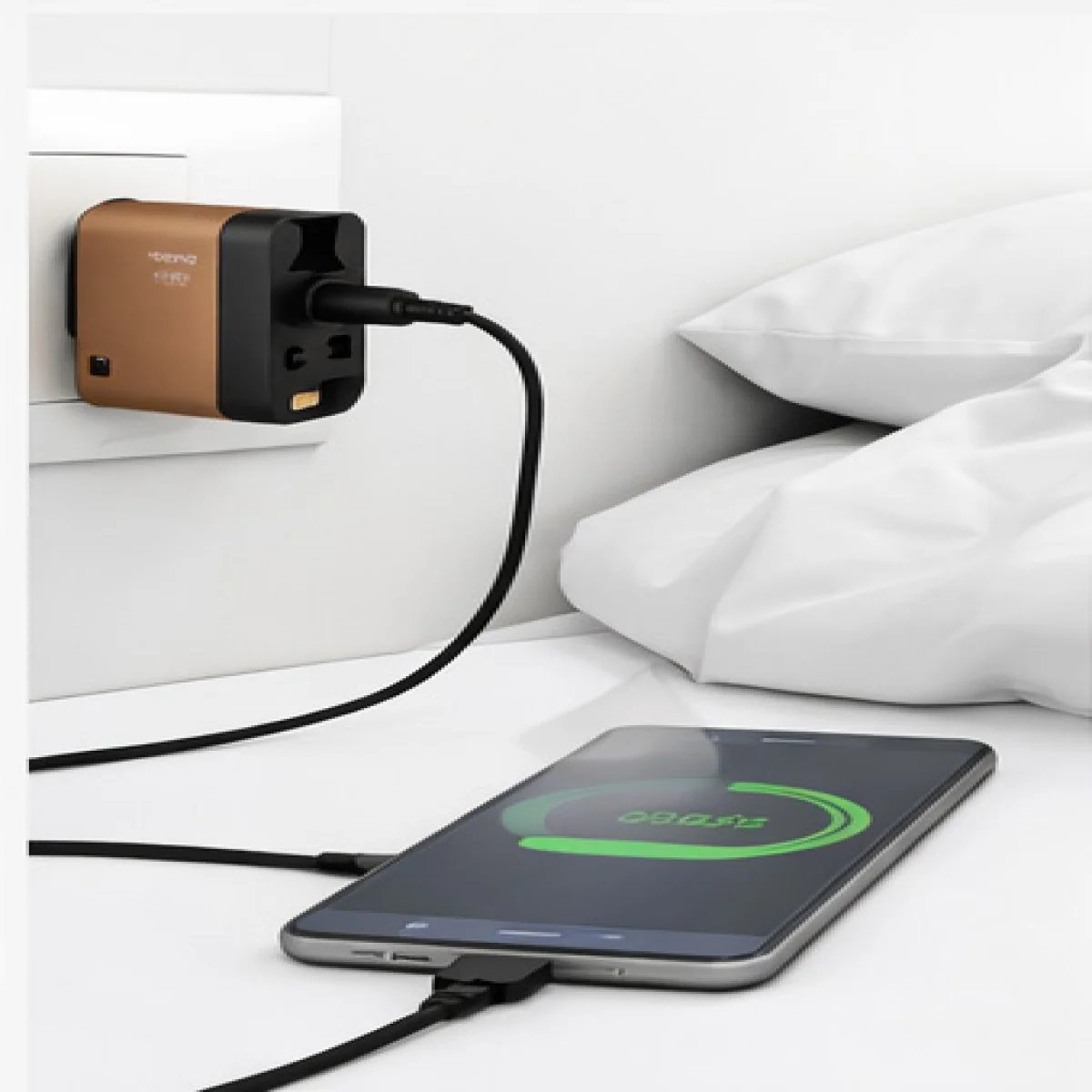 Baqer 45W Fast Wall Charger with Built-in Cable (PD/QC) –BC_381 - صورة 2