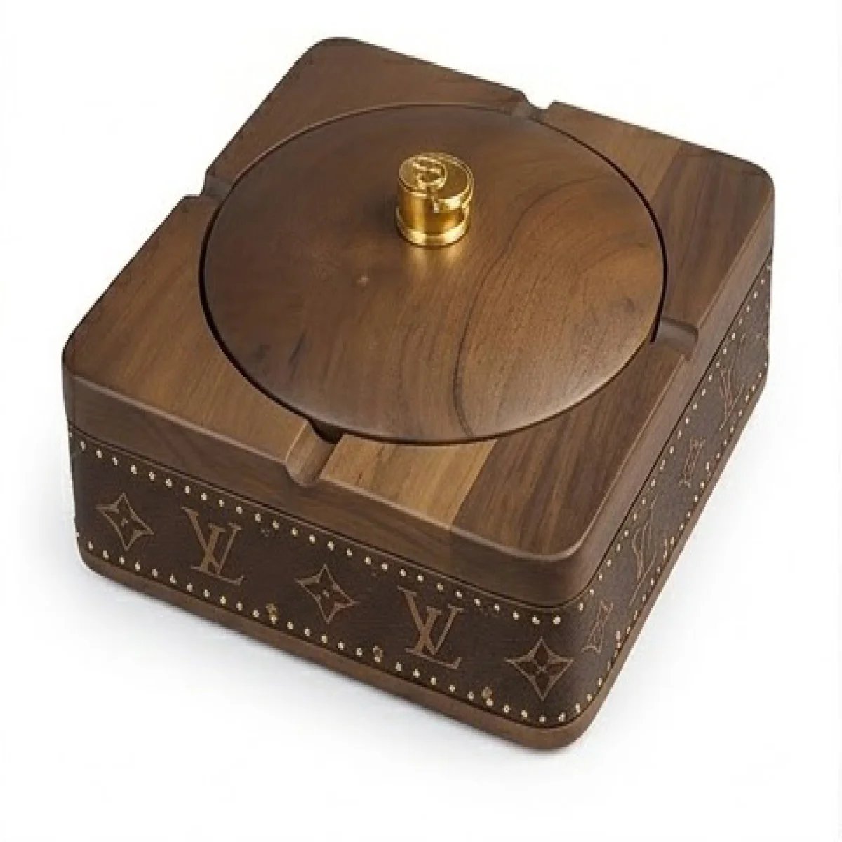 LOUIS VUITTON – Luxury Wooden Monogram Ashtray Box - صورة 5