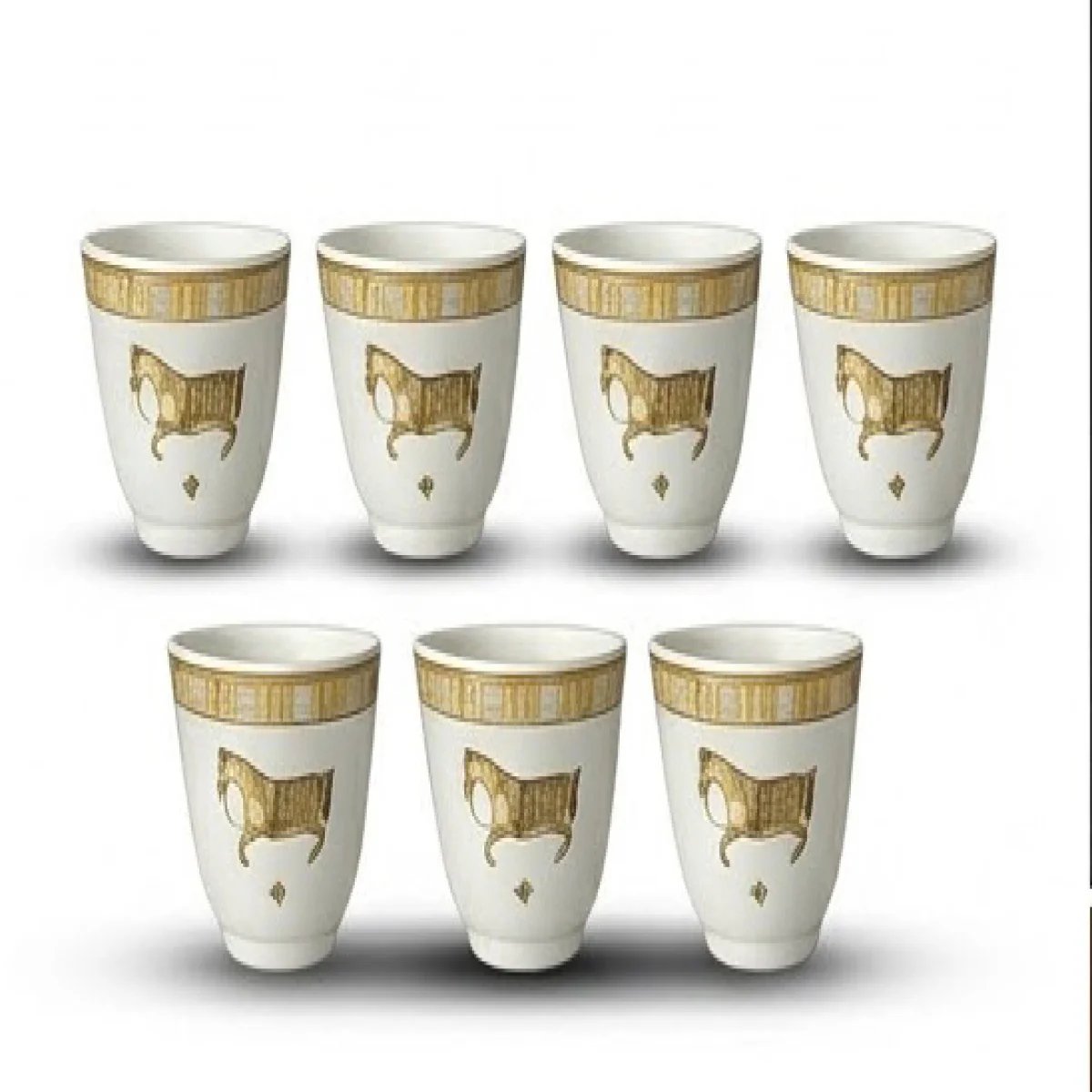 HERMÈS – Luxury Gold Horse Espresso Cup Set - صورة 4