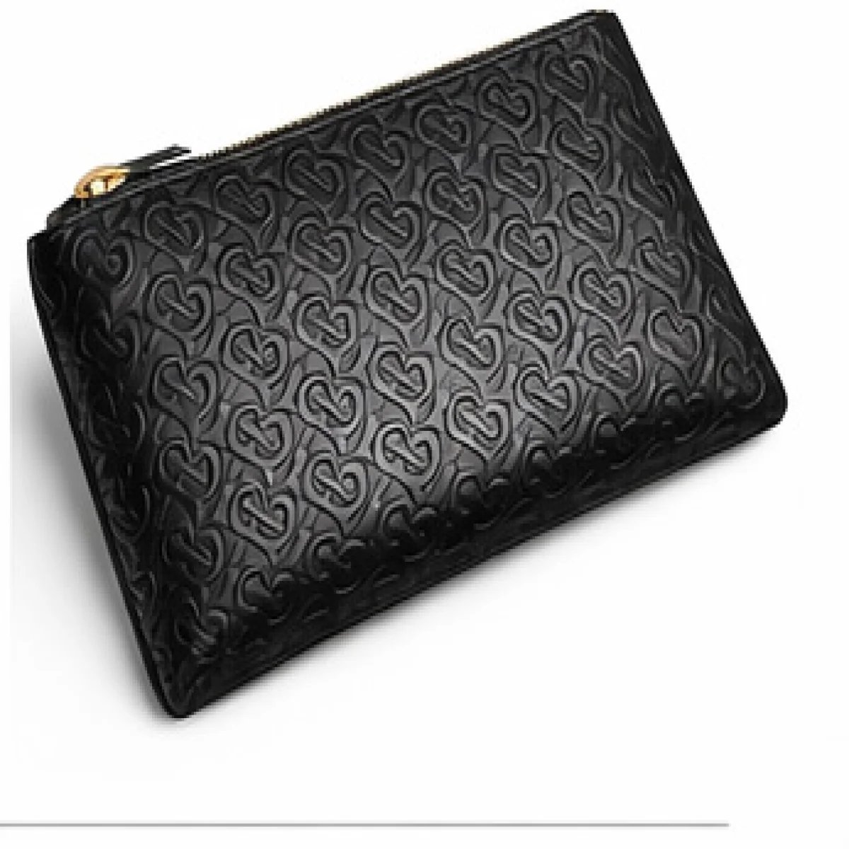 Burberry – Monogram Embossed Leather Pouch Clutch – Black Edition - صورة 2