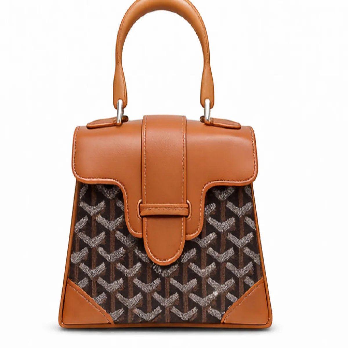 Goyard Mini Top Handle Bag – Classic Monogram Brown - صورة 5