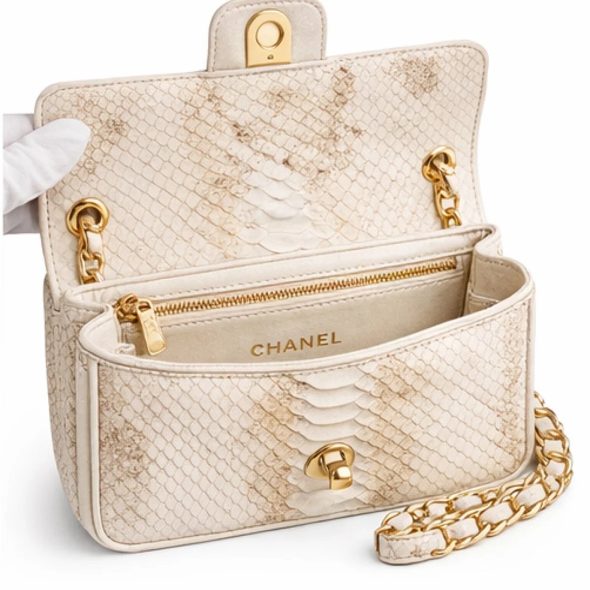 Chanel Classic Python Flap Chain Bag - صورة 12