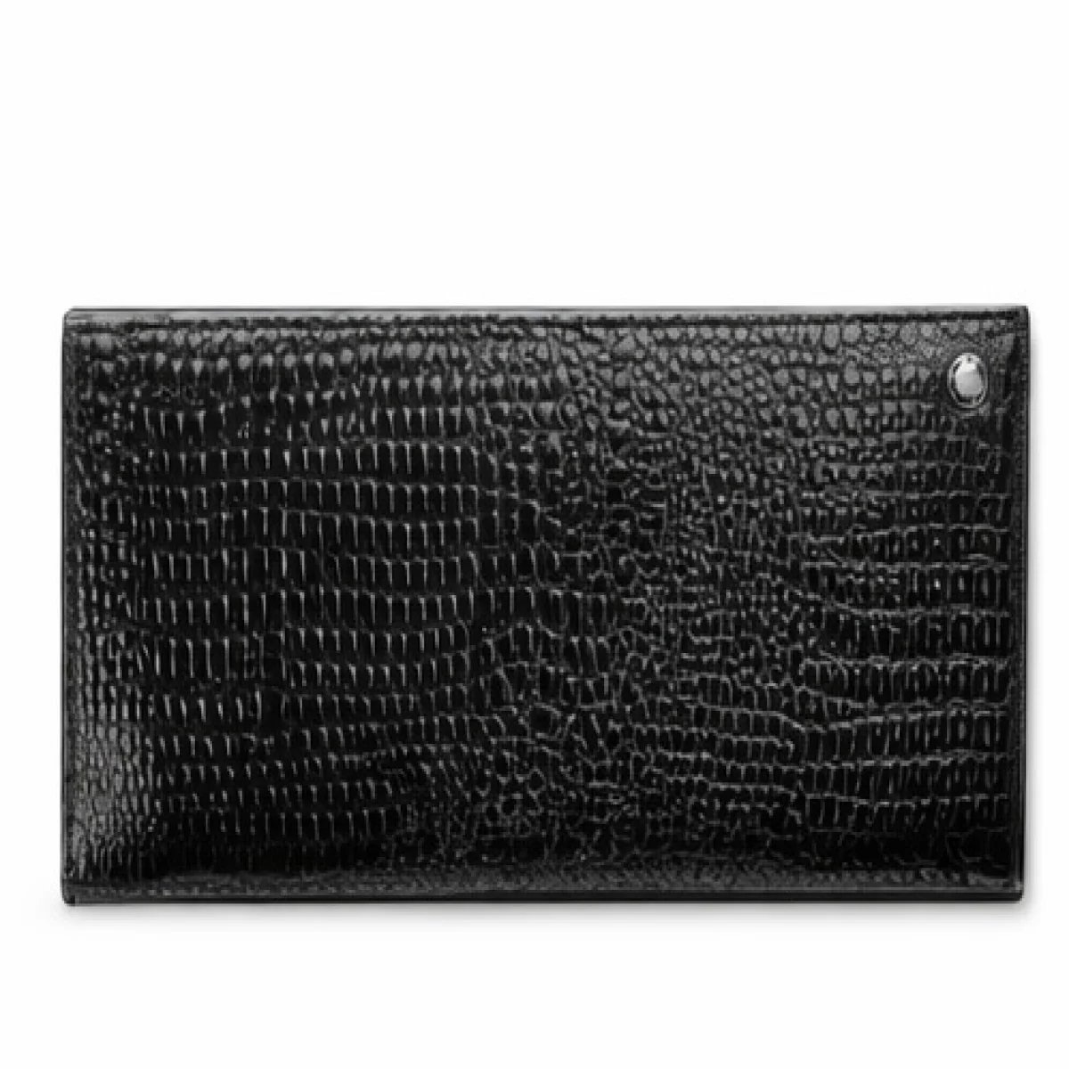 Classic Crocodile Embossed Long Wallet – Black Edition - صورة 5