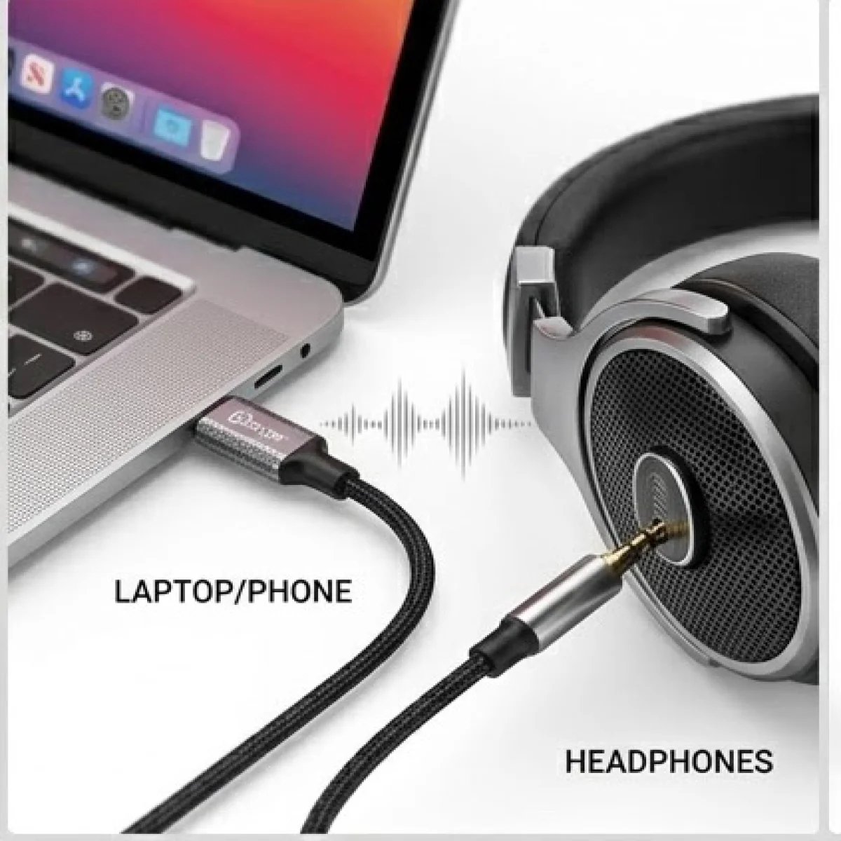 Baqer AUX to Type-C Adapter Cable – High Quality Audio –DH_044 - صورة 2