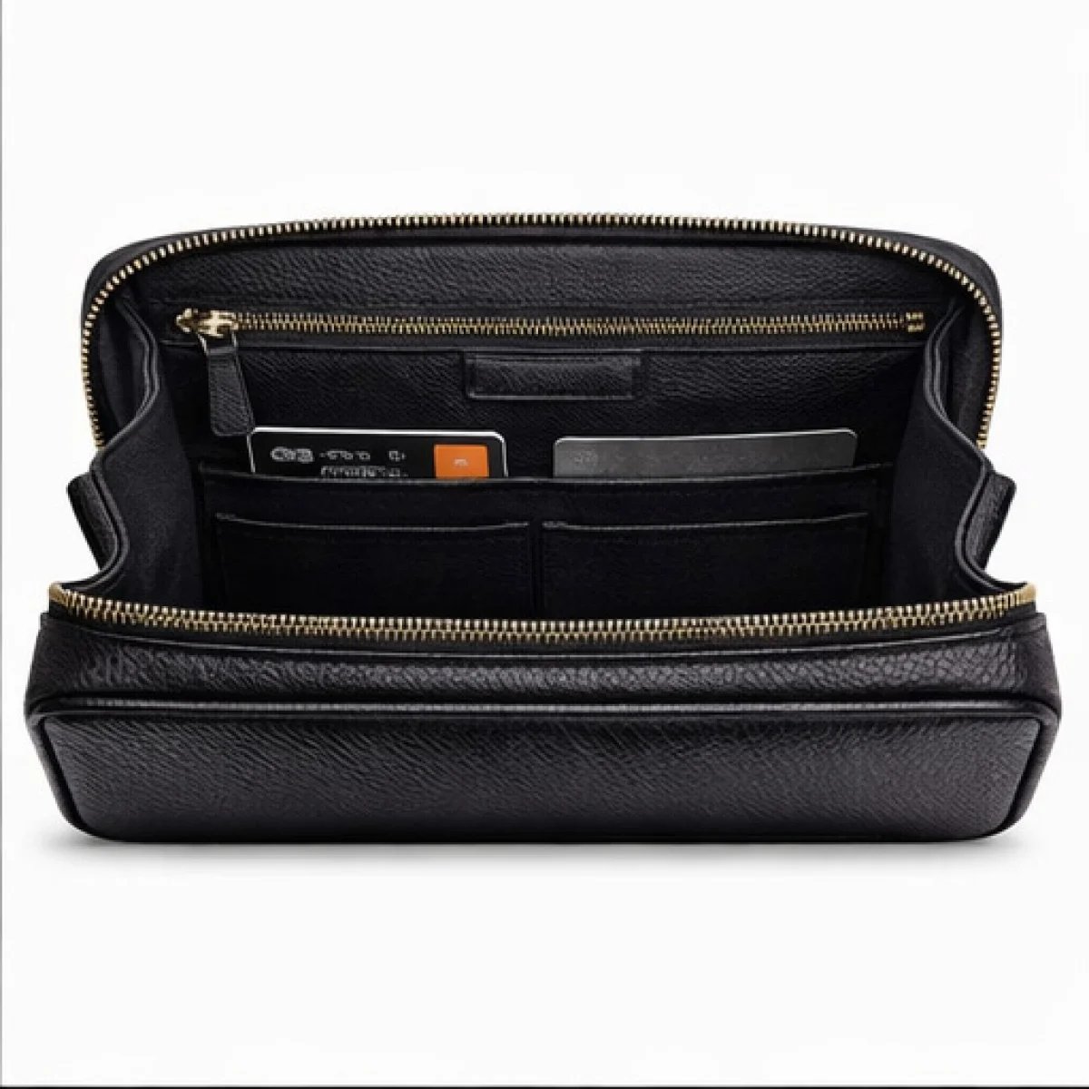 Versano Milano – Medusa Woven Leather Zip Clutch – Black Edition - صورة 4