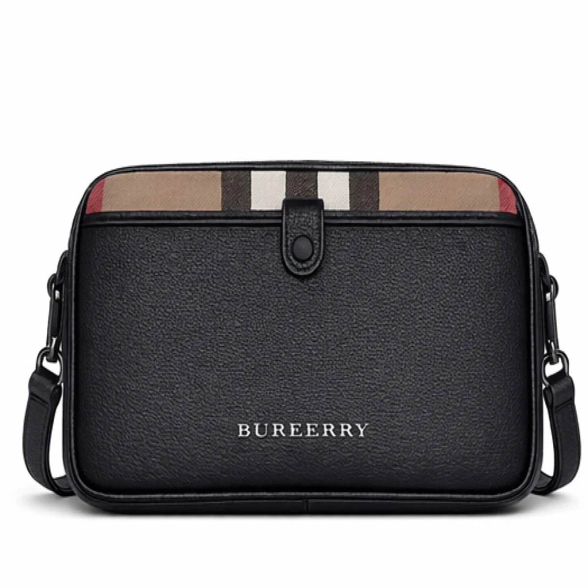 Burberry Stripe Detail Clutch Crossbody – Black Edition - صورة 7