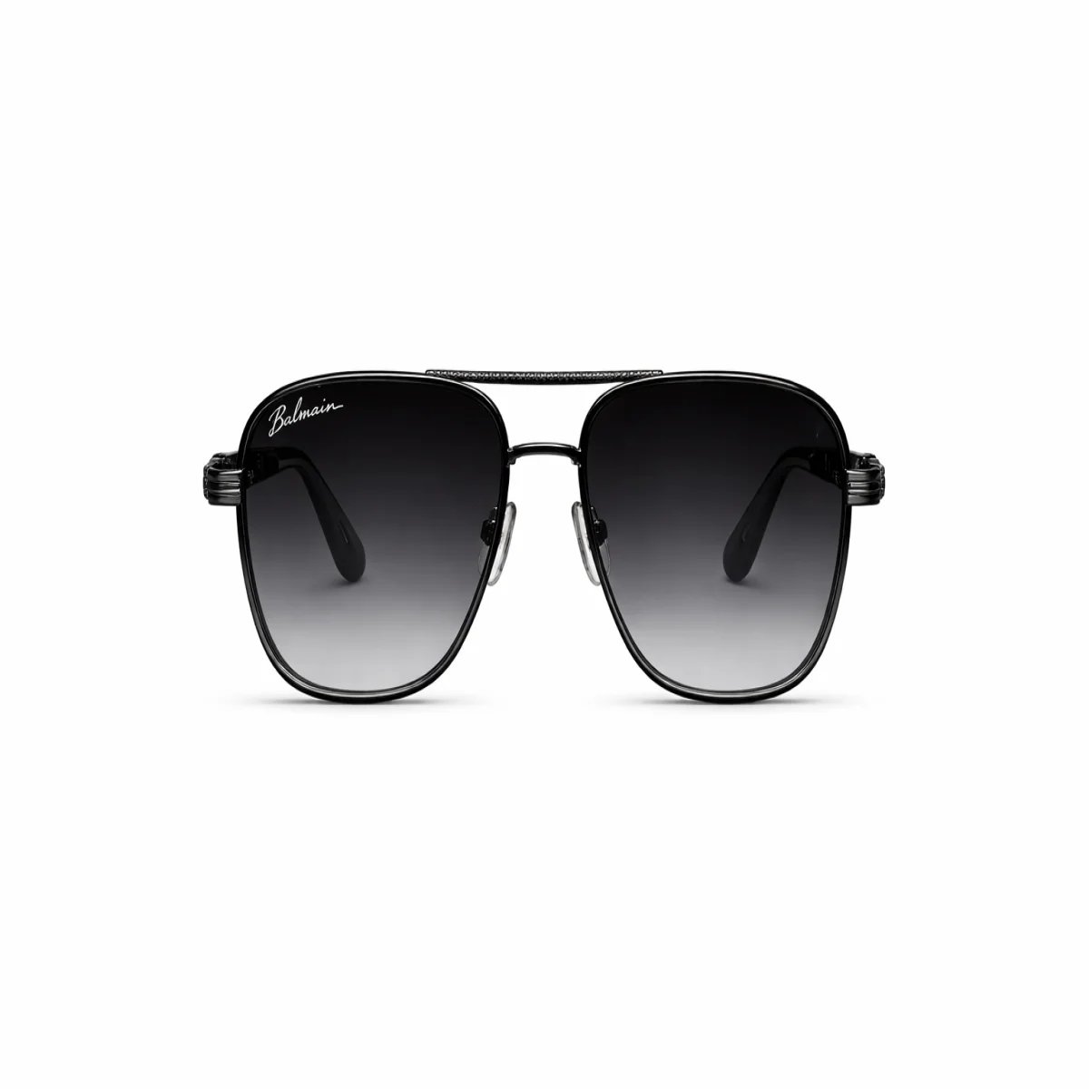 Balmain Premier BPS 155 Navigator Sunglasses – Titanium Frame, Double Bridge, Luxury Shield Design - صورة 4
