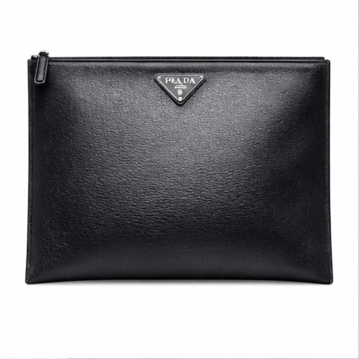Prada – Smooth Leather Zip Clutch – Black Edition - صورة 5