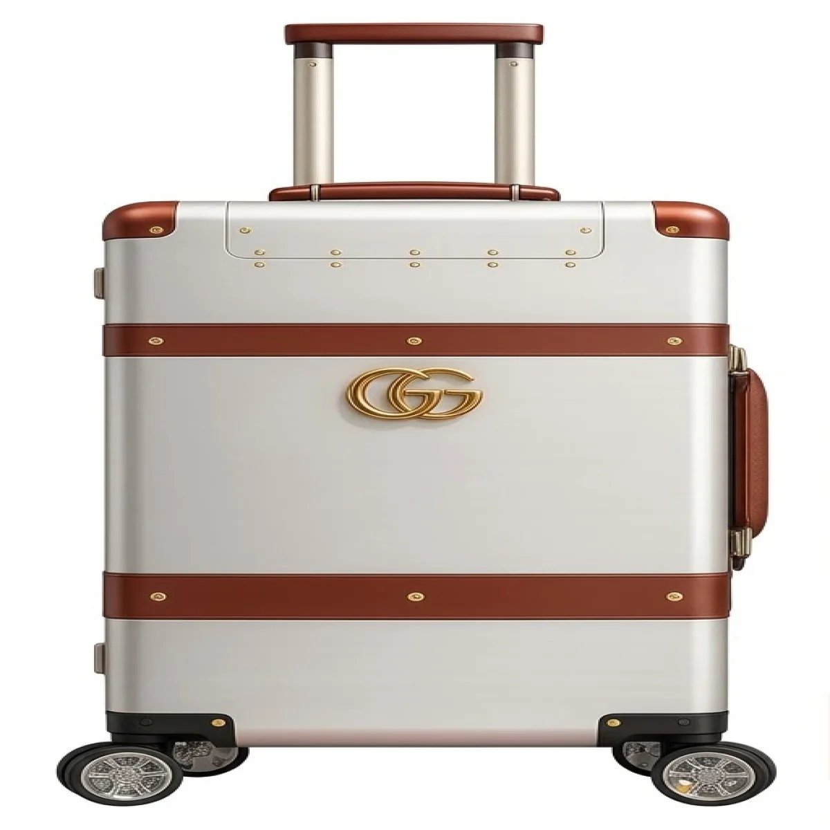 Gucci – Aluminum GG Logo Rolling Travel Suitcase Luxury Edition - صورة 5
