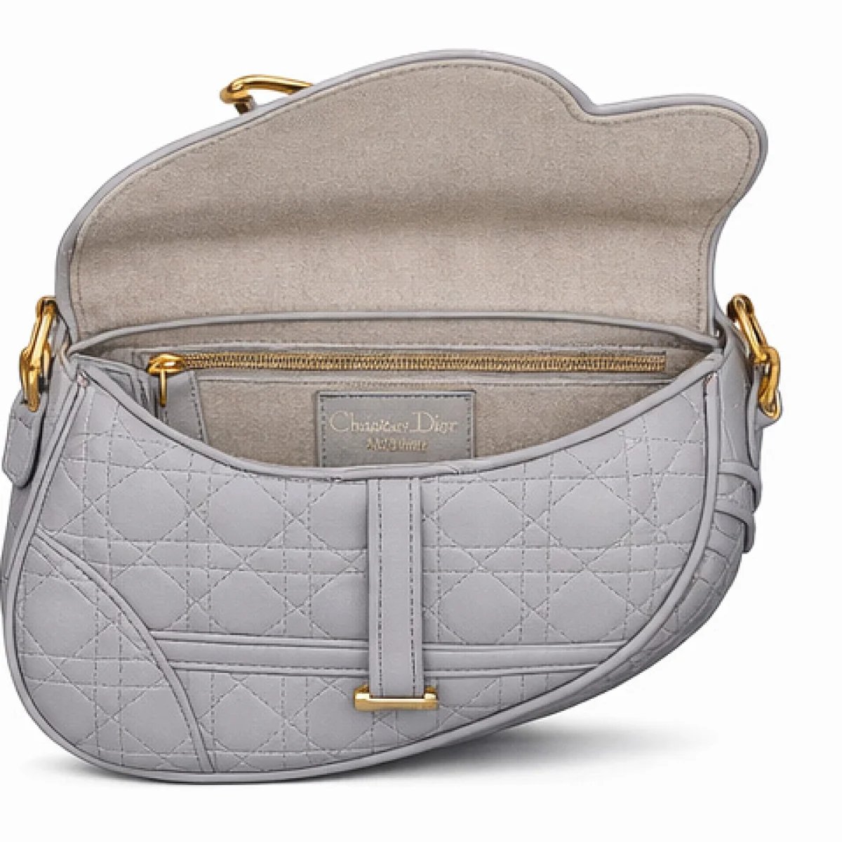 Christian Dior Saddle Bag Quilted Leather – Grey Edition - صورة 8