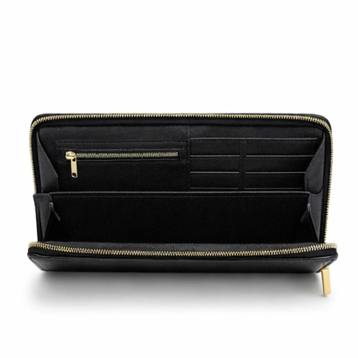 Crocodile Embossed Leather Zip Wallet – Black Luxury Edition - صورة 4