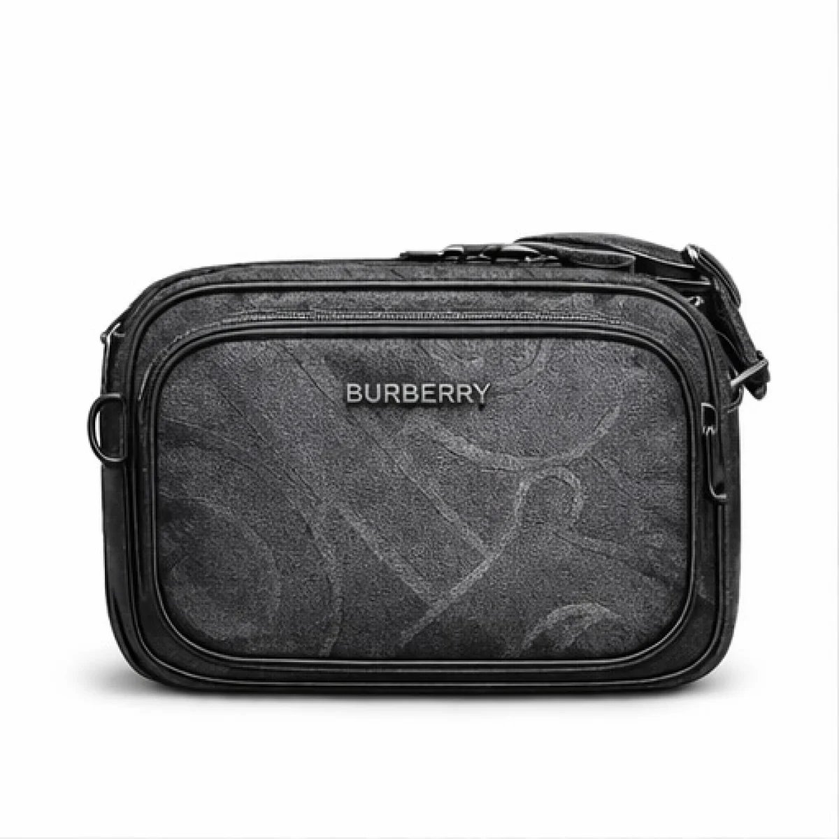 Burberry Embossed Leather Crossbody Bag – Black Edition - صورة 5