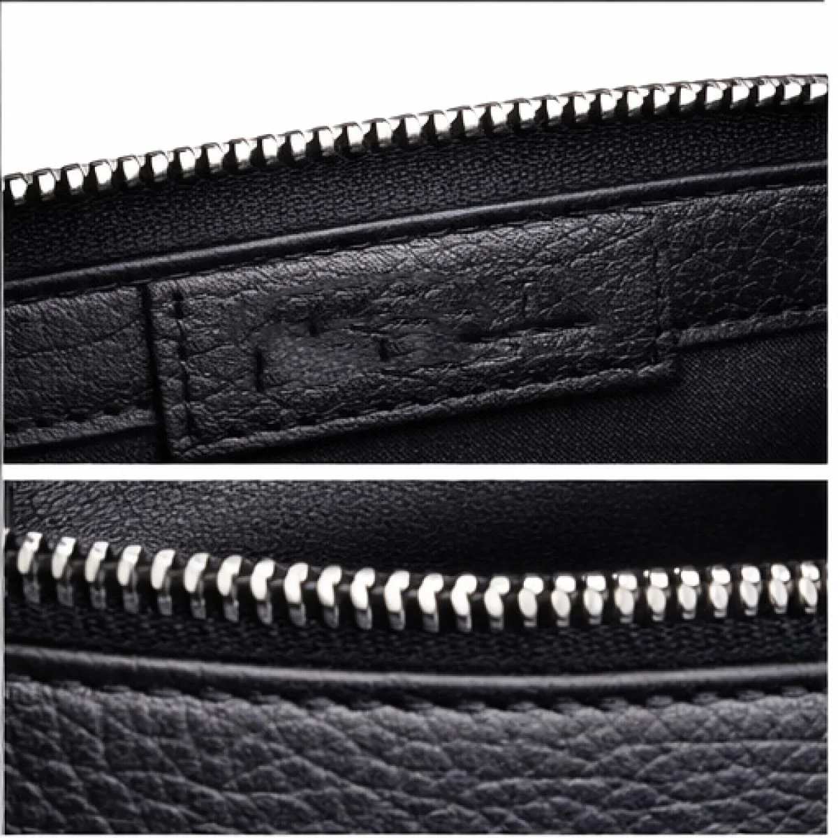 Minimal Classic Leather Zip Clutch – Black Edition | تصميم فاخر مستوحى | باقر ستور العراق — صورة 2