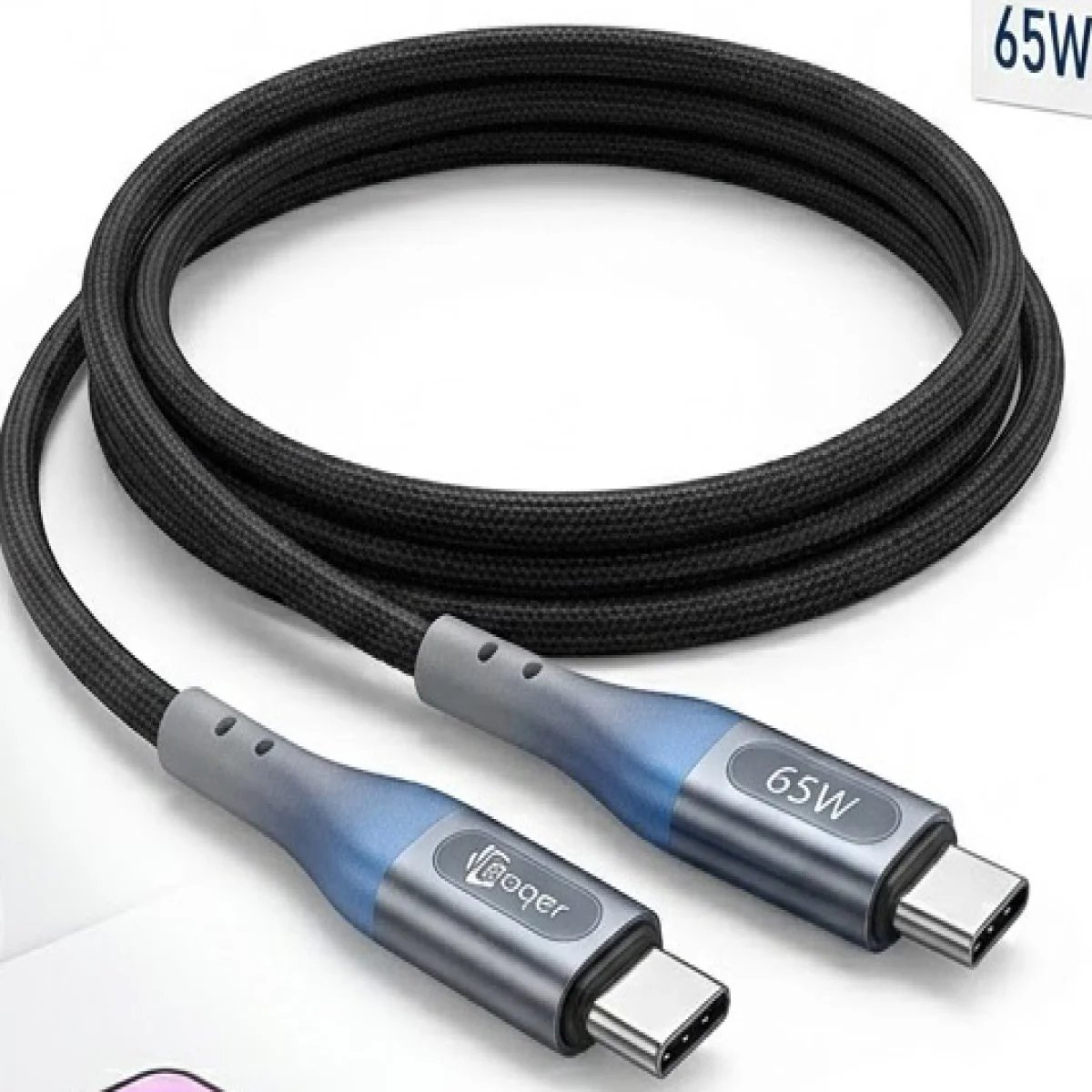 Baqer Type-C to Type-C Cable 65W – Super Fast Charging –DC_C136 - صورة 3