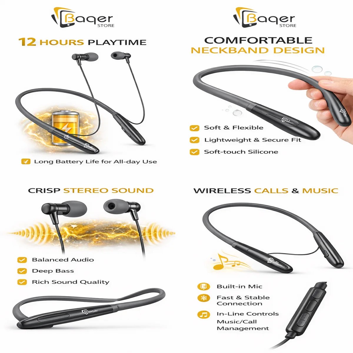 سماعة طوق baqer B_036 - صورة 2