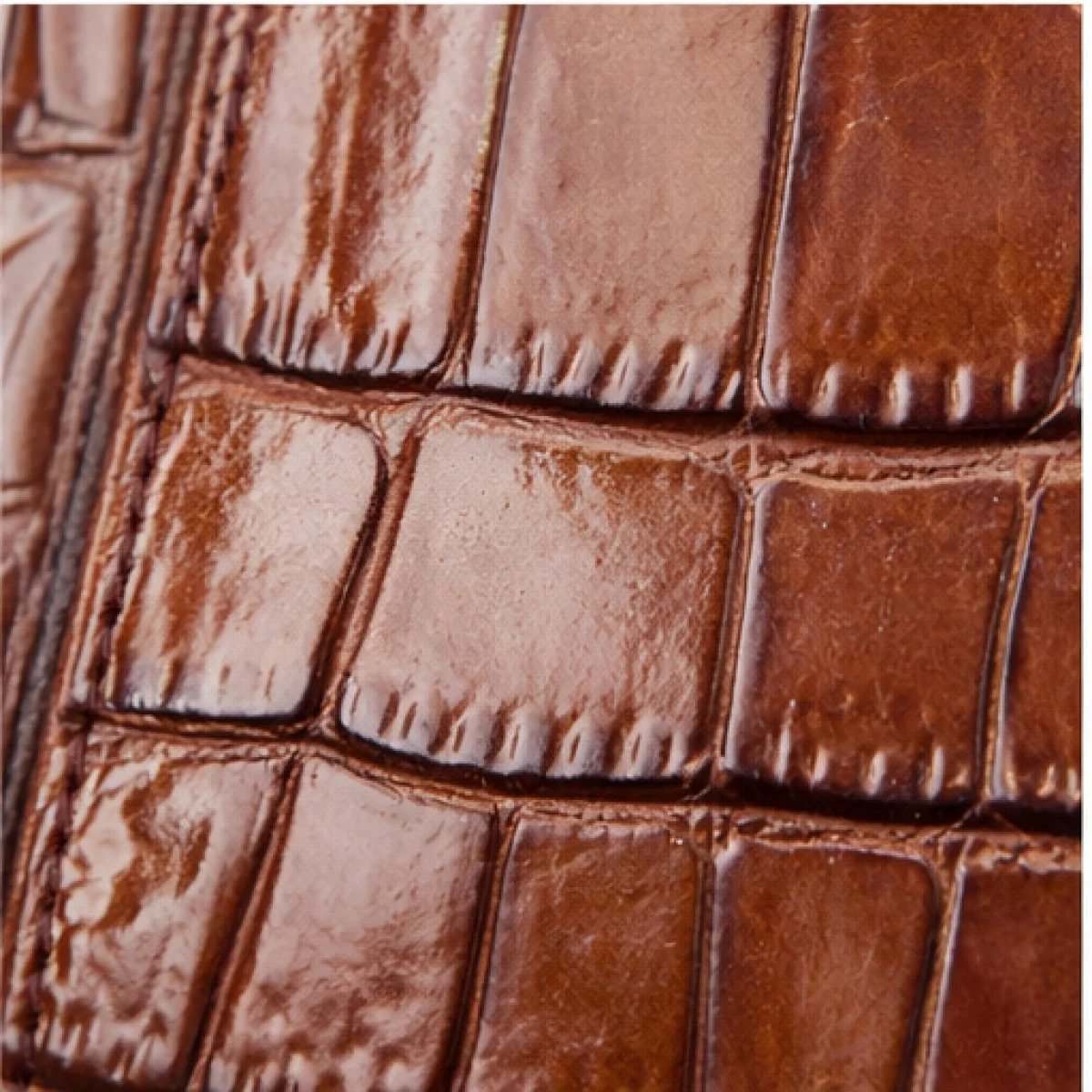 Louis Vuitton – Crocodile Embossed Leather Clutch – Brown Edition - صورة 3