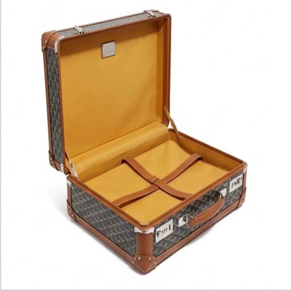 Goyard – Goyardine Rolling Travel Suitcase Brown Leather Trim Edition - صورة 4