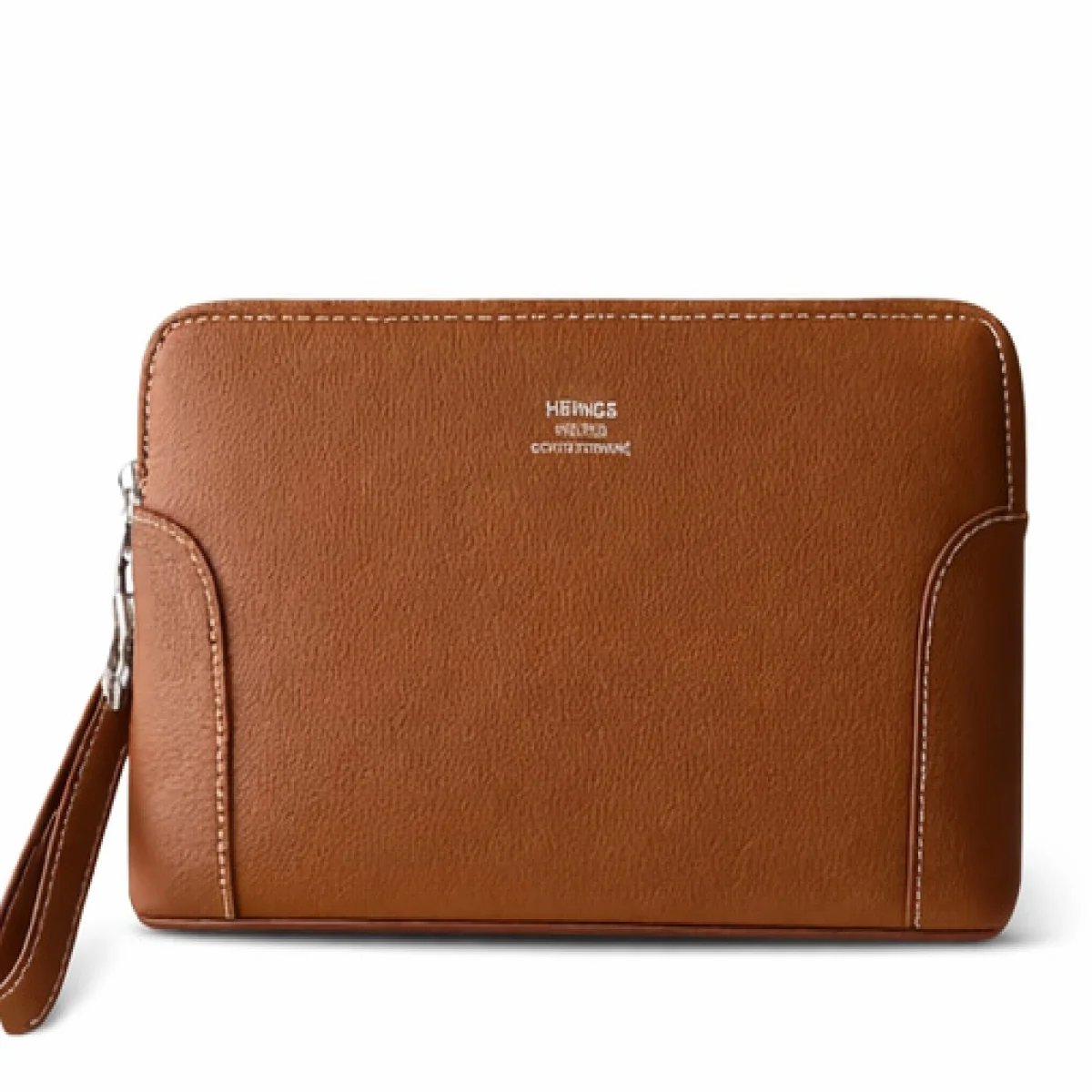 Hermès – Leather Zip Clutch Pouch – Brown Edition - صورة 5