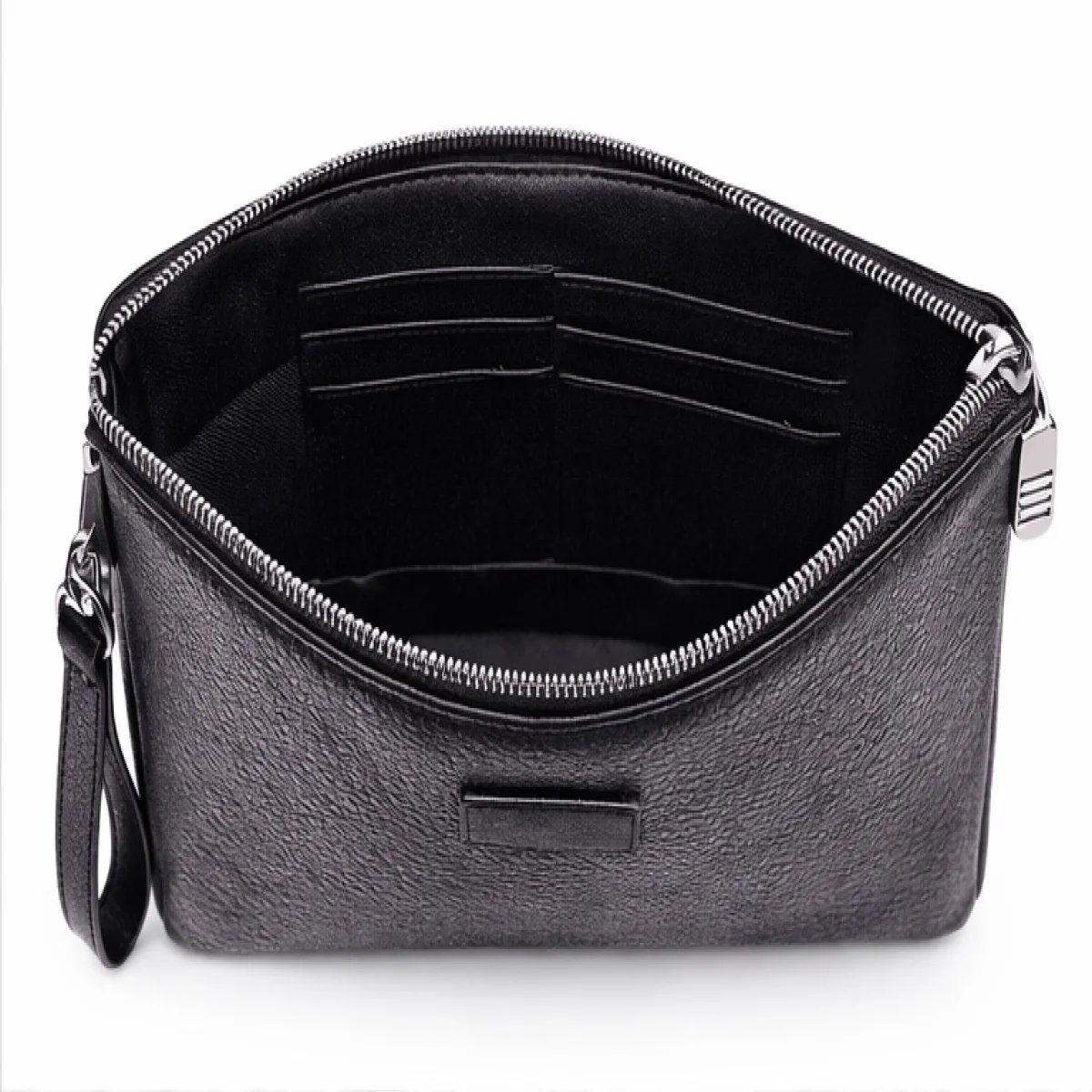 Versano Medusa Milano – Medusa Heritage Embossed Leather Zip Clutch – Black Edition - صورة 3