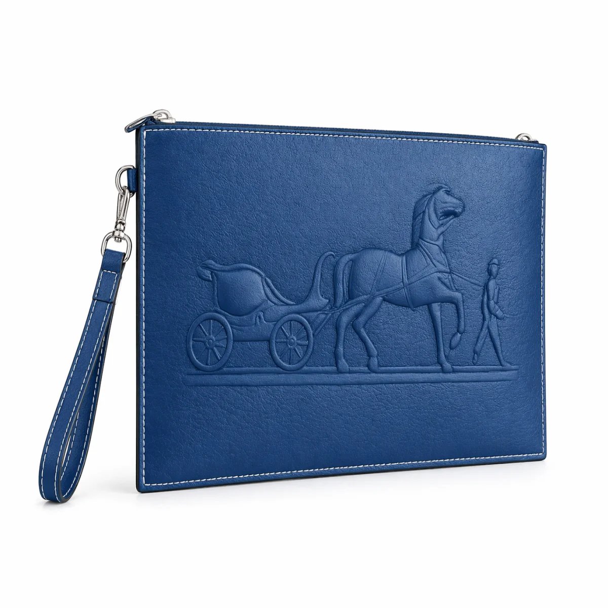 كلتش جلد بتصميم الحصان والعربة (ستايل Hermès) - صورة 3