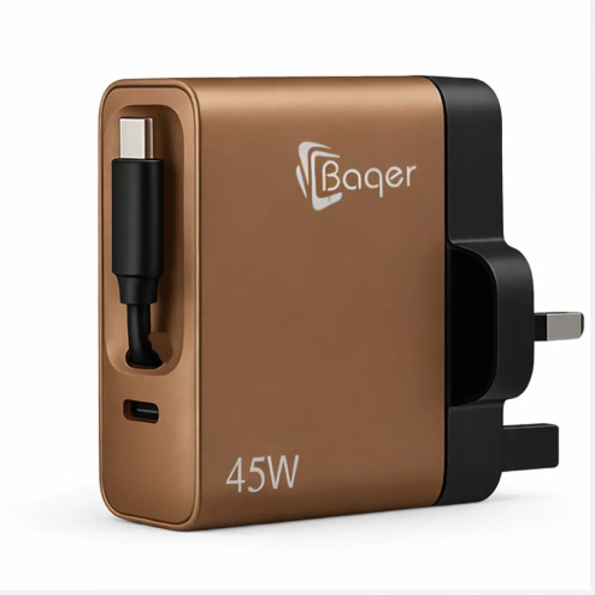 Baqer 45W Fast Wall Charger with Built-in Cable (PD/QC) –BC_381 - صورة 4