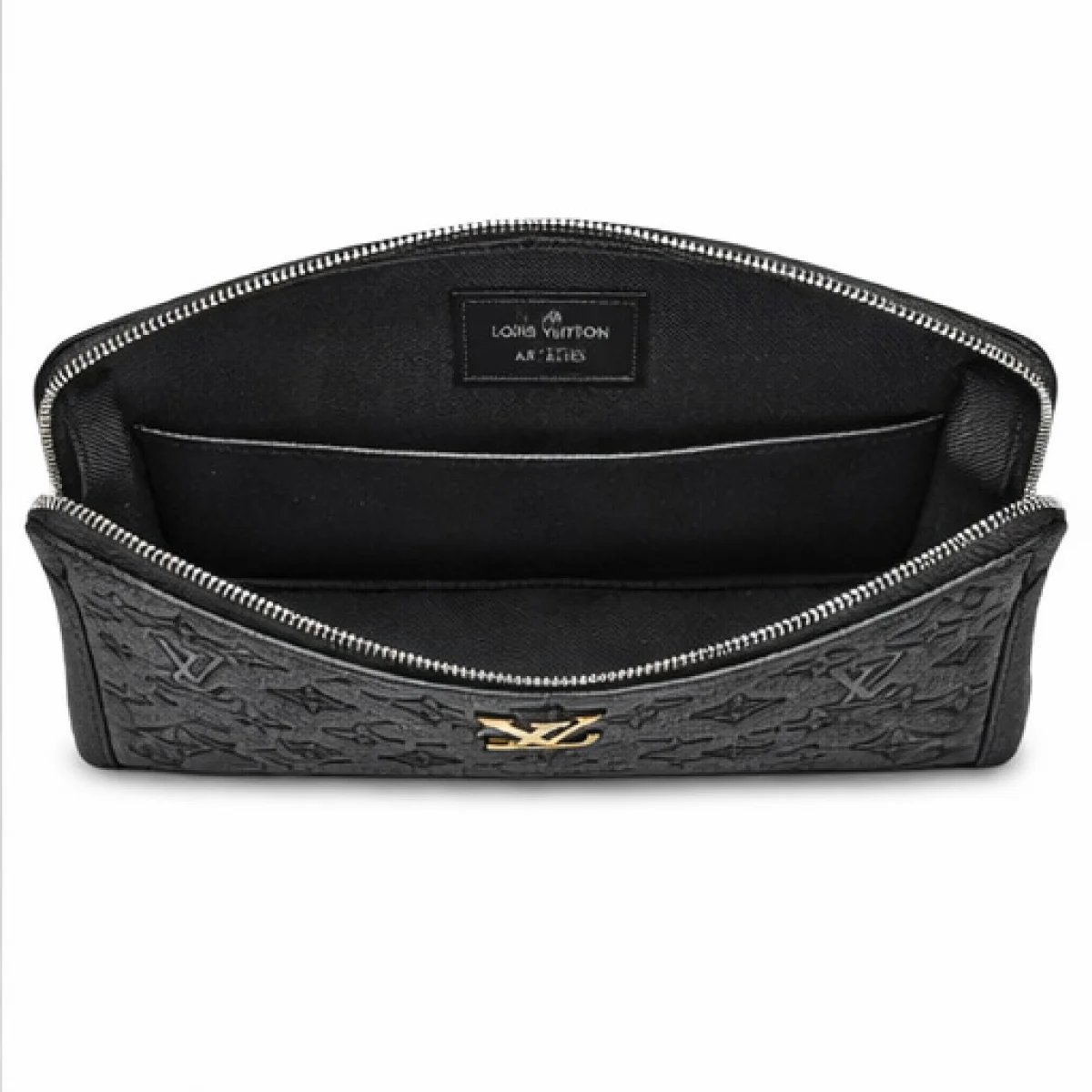 Louis Vuitton – Monogram Embossed Leather Pochette – Black Edition - صورة 3