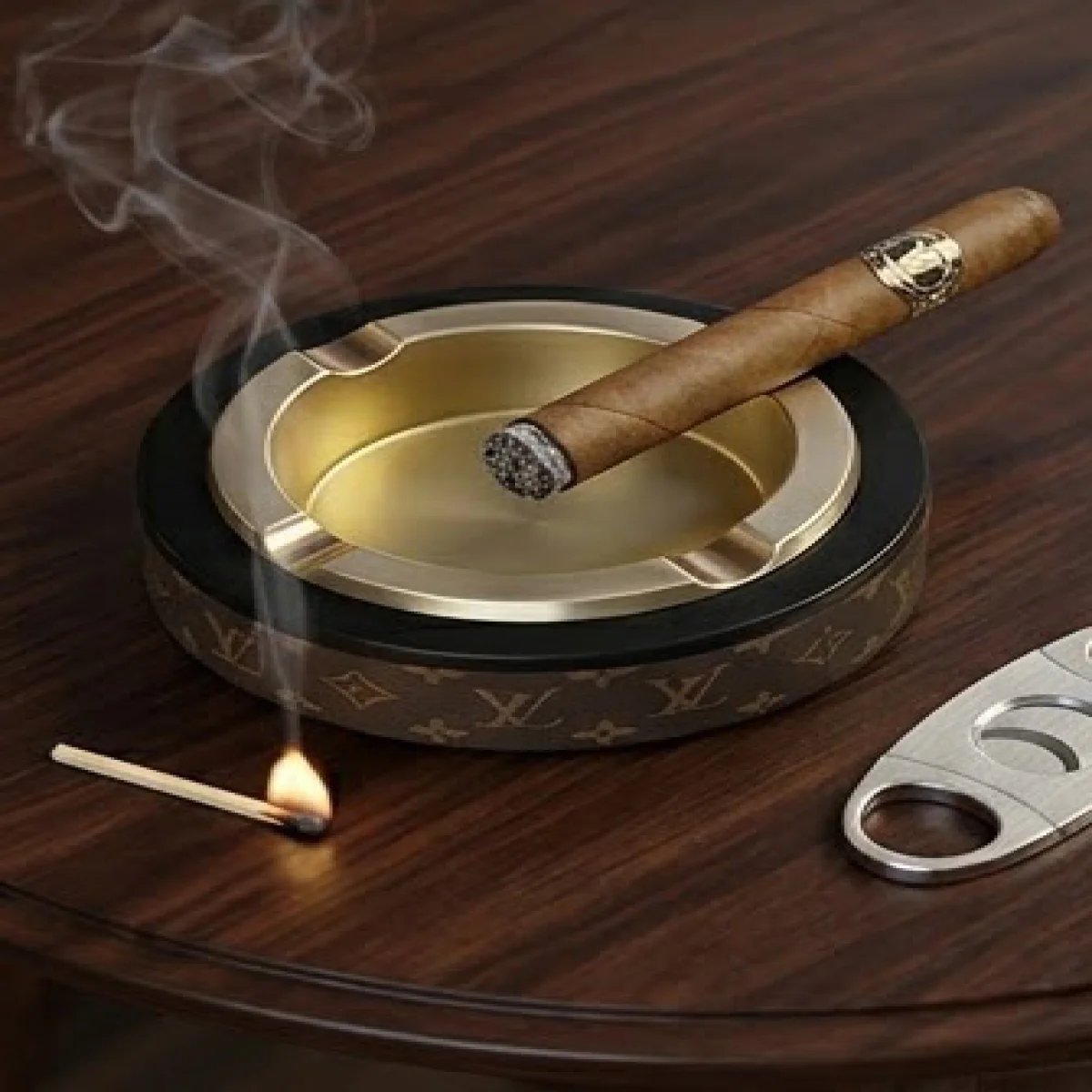 LOUIS VUITTON – Luxury Monogram Ashtray - صورة 2
